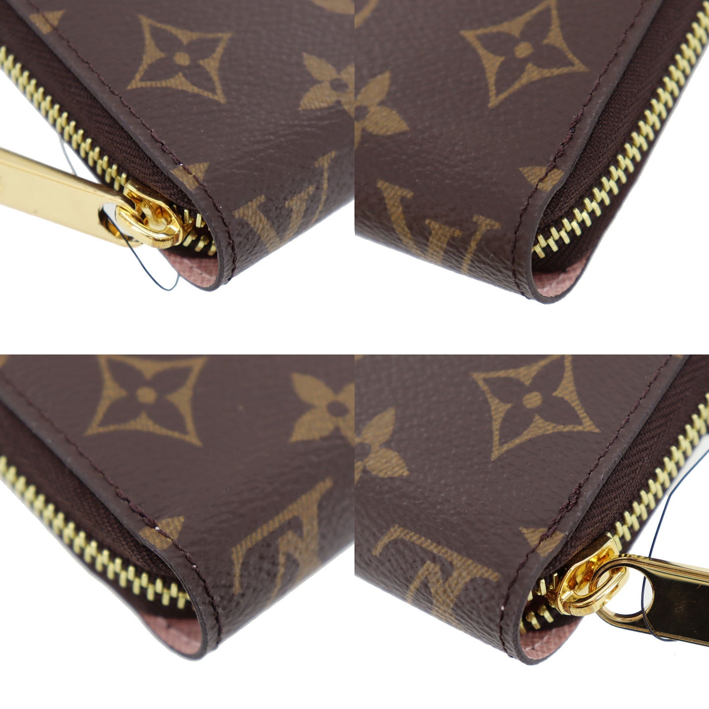 LOUIS VUITTON LV Zippy Wallet Brown Pink Monogram M41894 #AG386