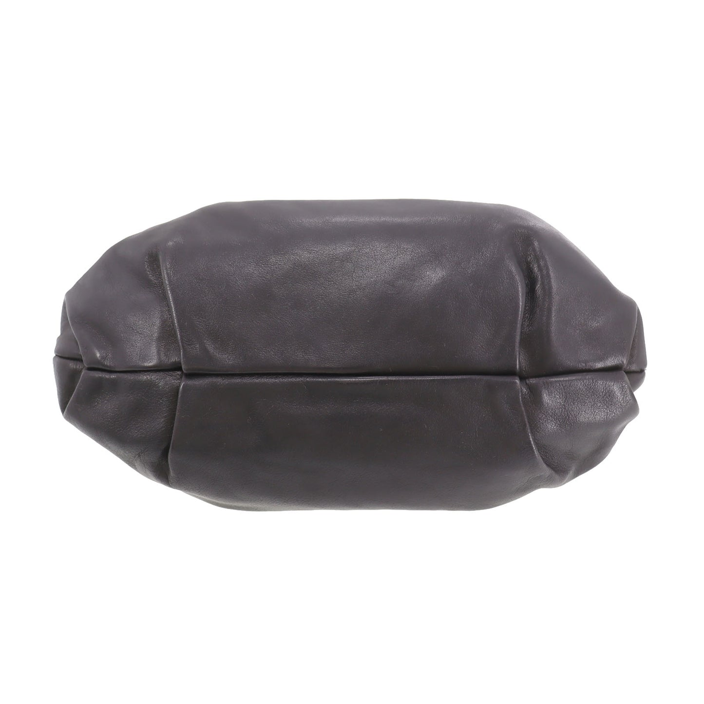 PRADA Logos Shoulder Handbag Black Leather #ED81