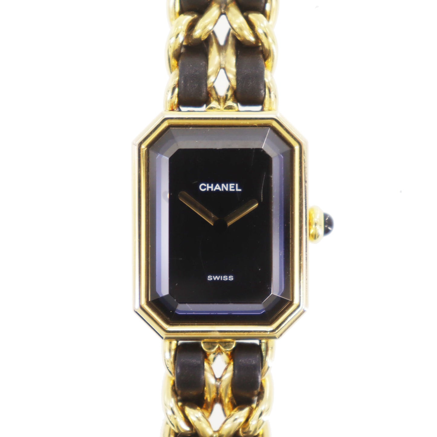 CHANEL Premiere Discontinued Wristwatches M Gold Black Quartz Swiss #CO496 S