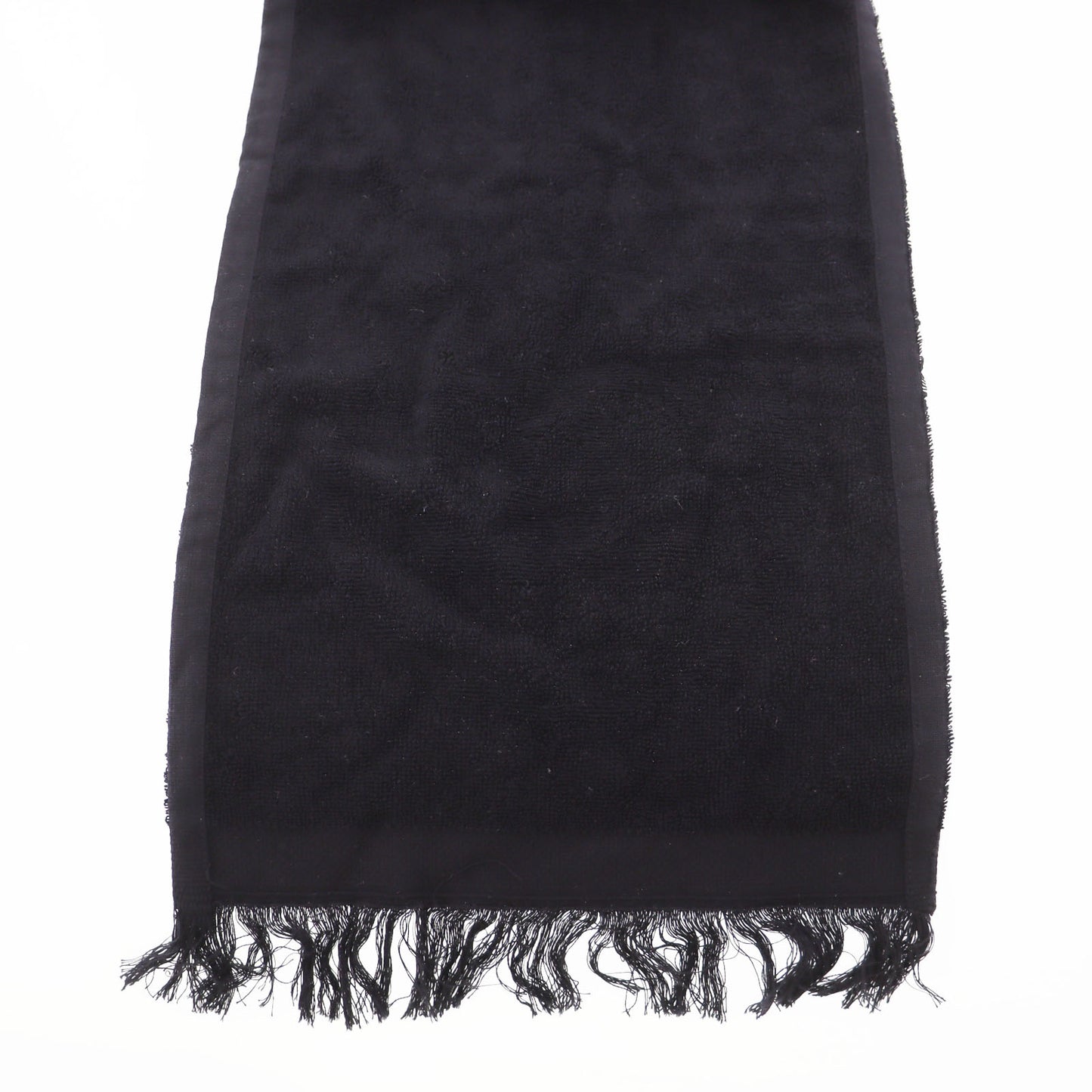 CHANEL CC Logos Towel Scarf 100% Cotton Black #BX906