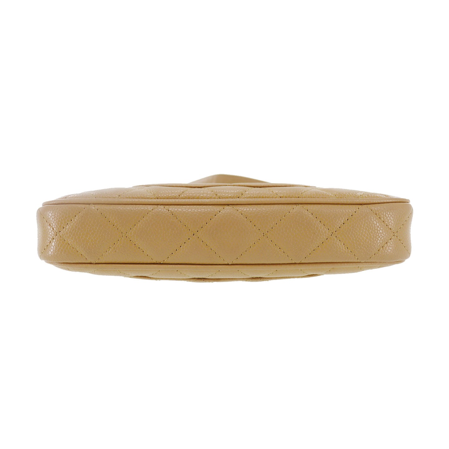 CHANEL CC Logo Shoulder Bag Beige Leather #CS561