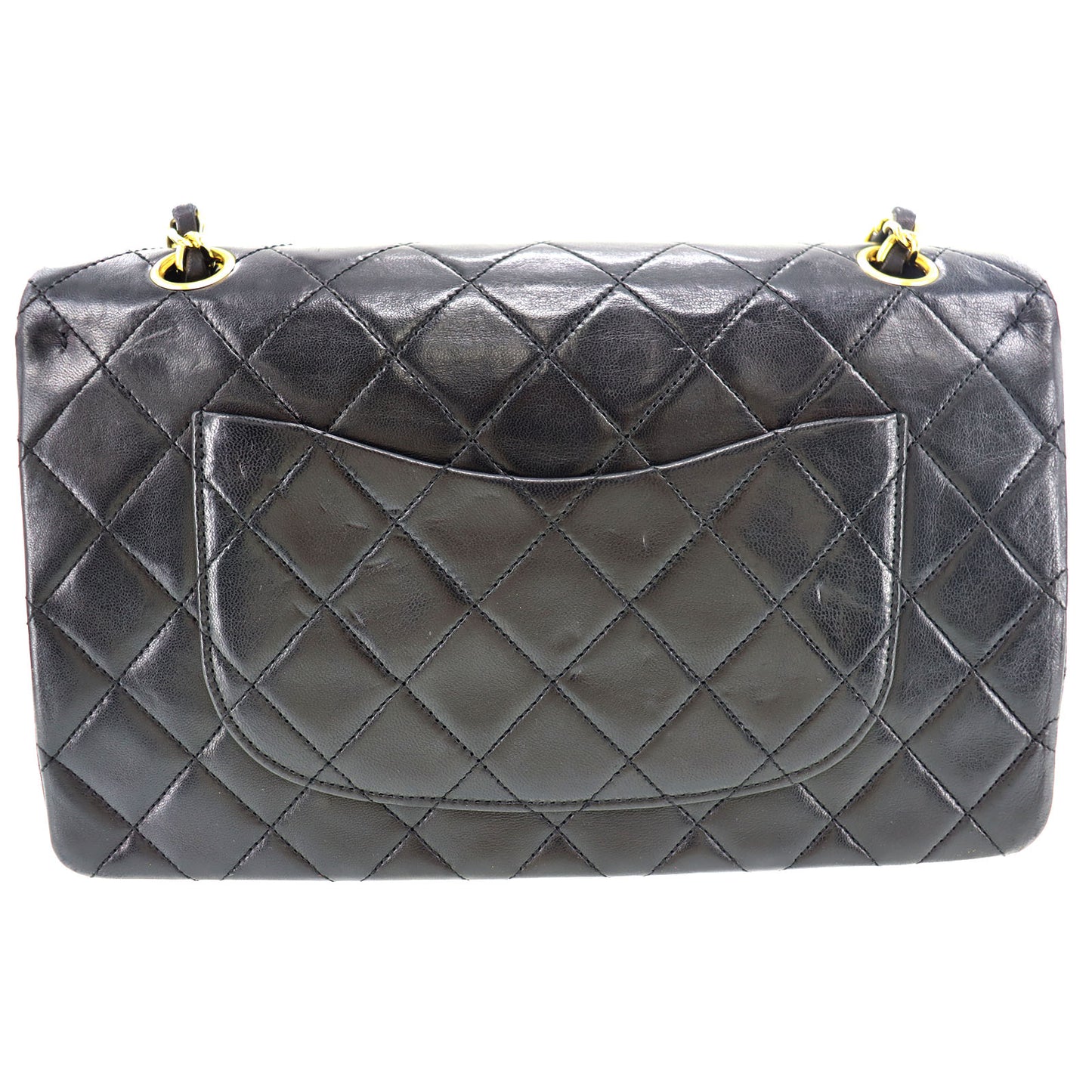 CHANEL Matelasse 25 Chain Shoulder Bag Black Leather #BK517
