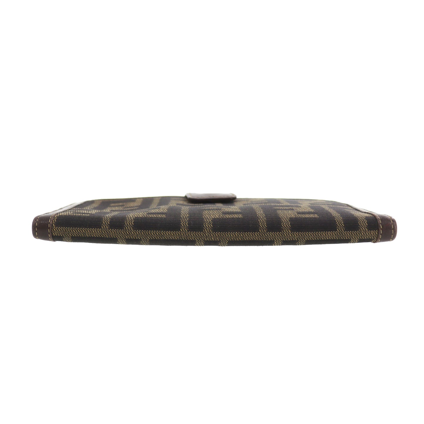 FENDI Zucca Bi-fold Long Wallet Brown Canvas Leather #CN100