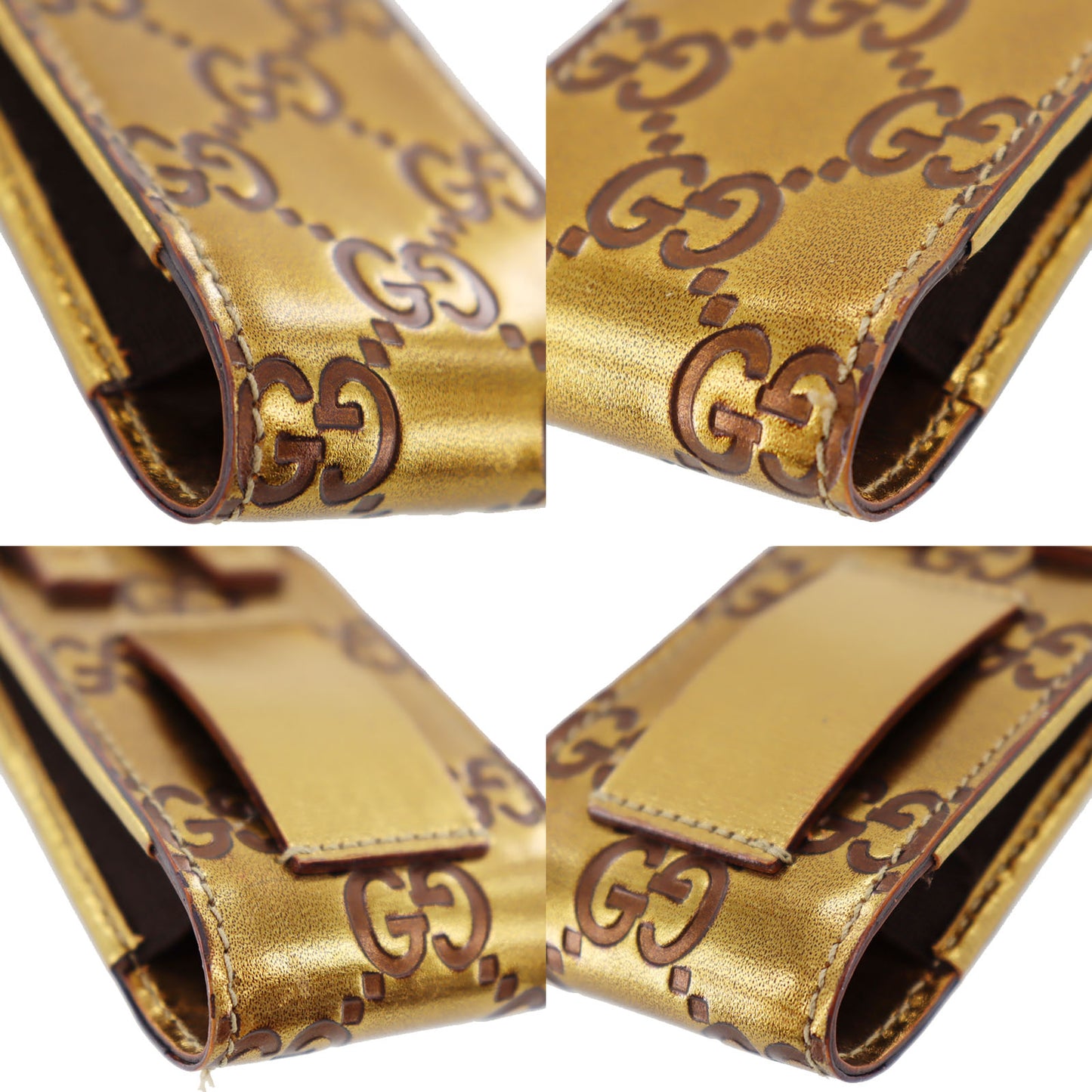 GUCCI Original GG iPod Mini Case Gold Brown Leather #AG250