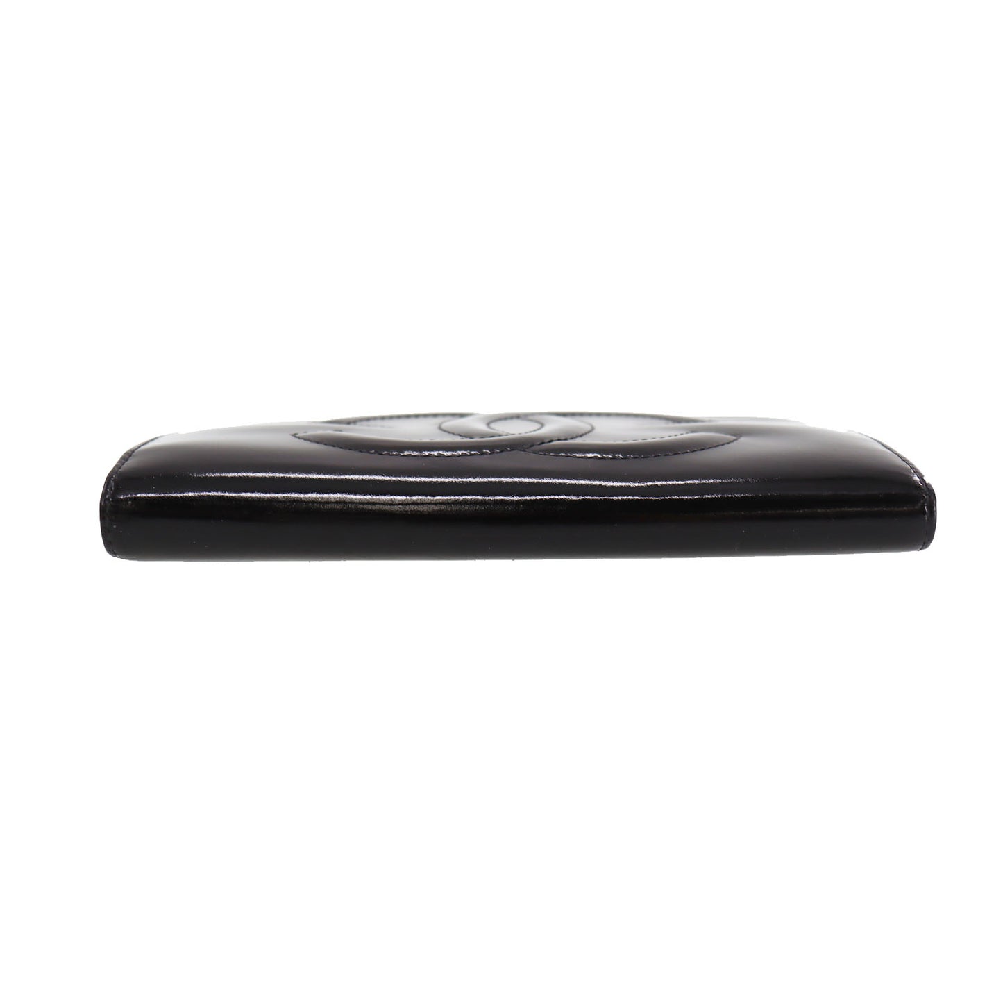 CHANEL CC Logos Long Wallet Black Leather #CJ147