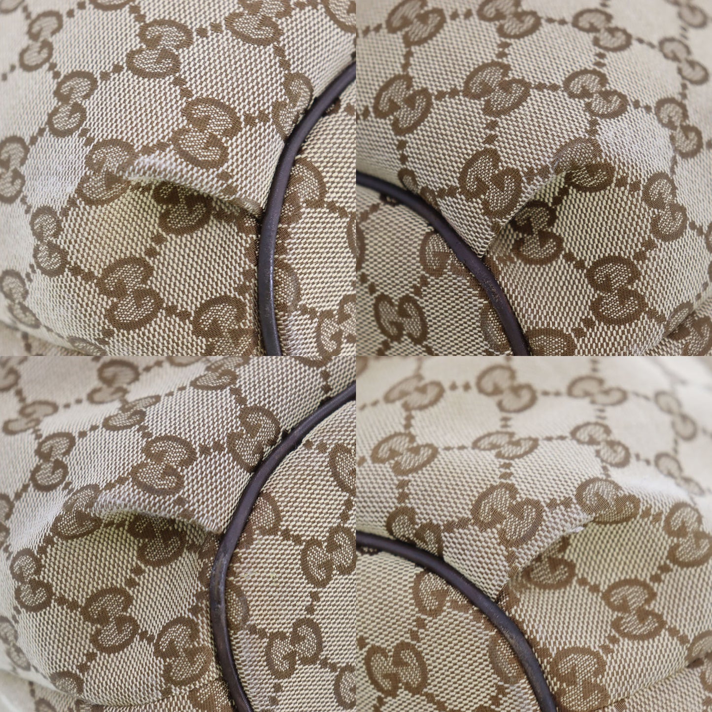 GUCCI Original GG Canvas Crossbody Shoulder Bag Brown #CS801