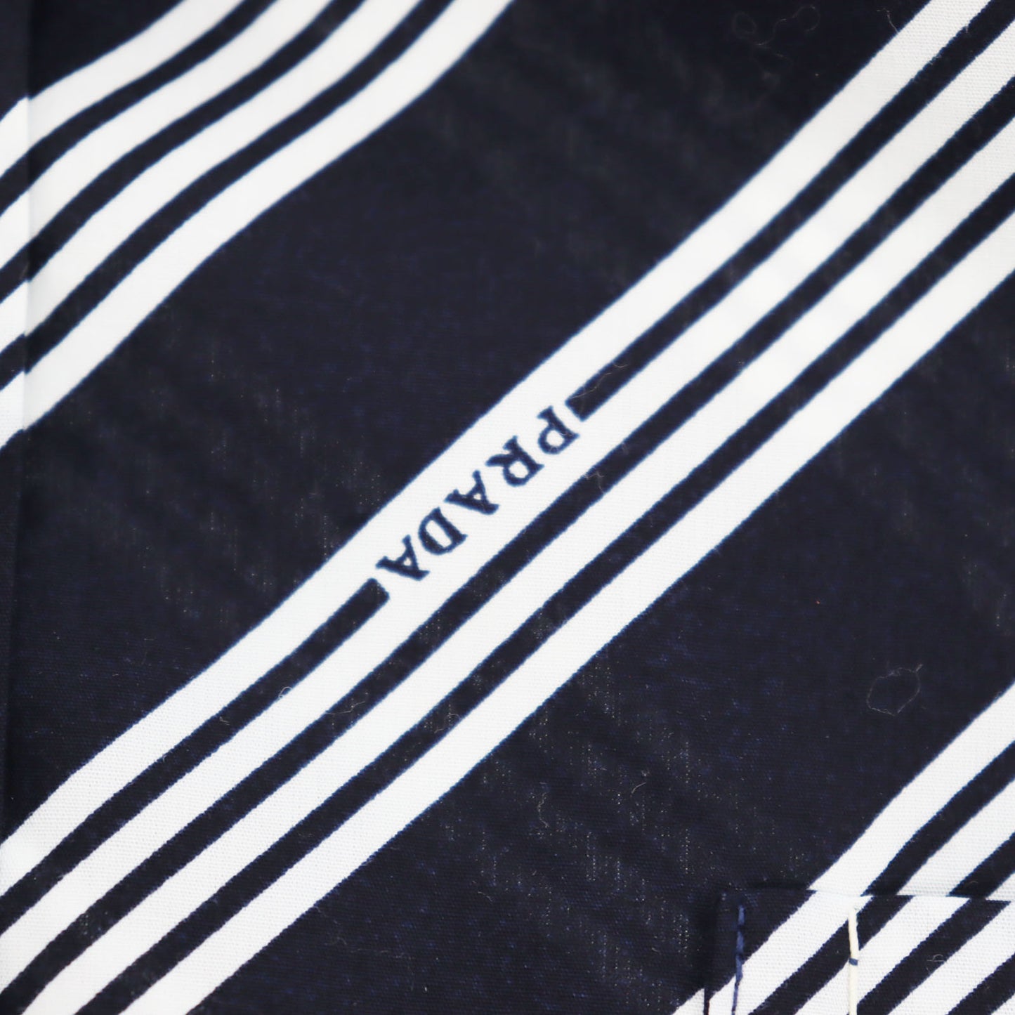PRADA Logos Tops Shirt Light Navy White 100% Cotton Size 42 #AG994
