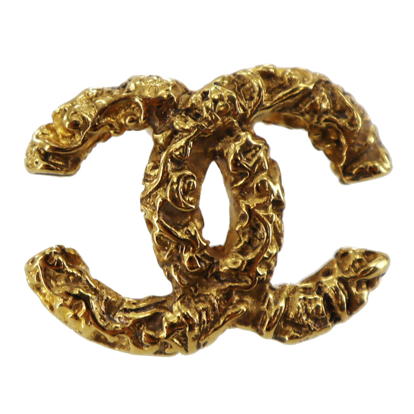 CHANEL CC Logos Earrings Gold Clip-On 03A #AG186