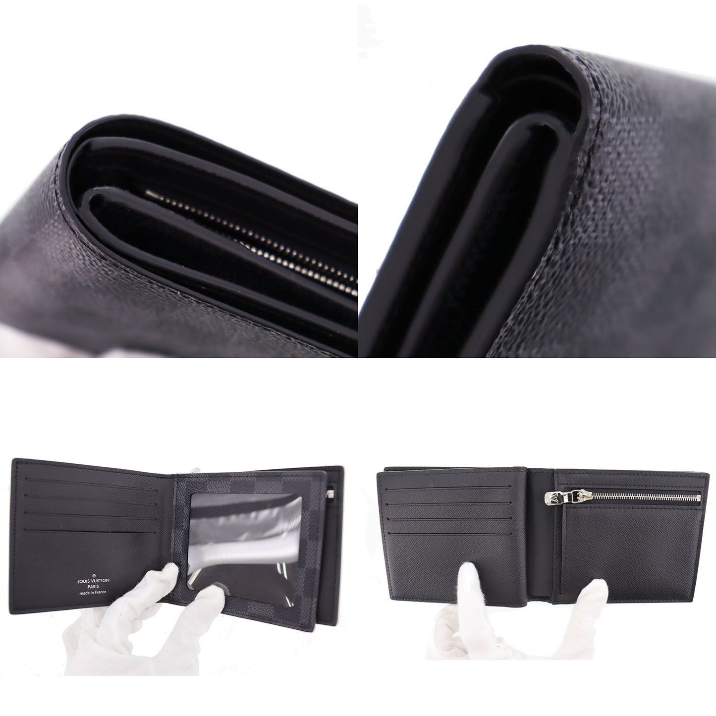 LOUIS VUITTON LV Damier Graphite Portefeiulle Amerigo Wallet N60053 #AG670