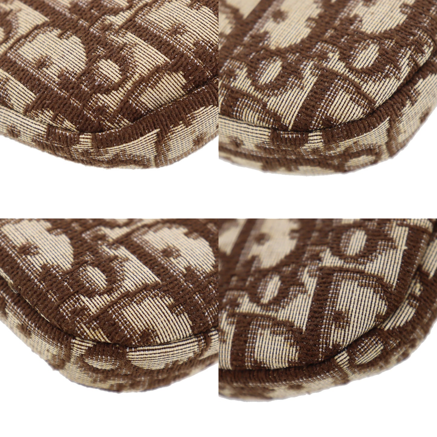 Christian Dior Trotter Mini Coin Wallet Pouch Brown Canvas #CH115