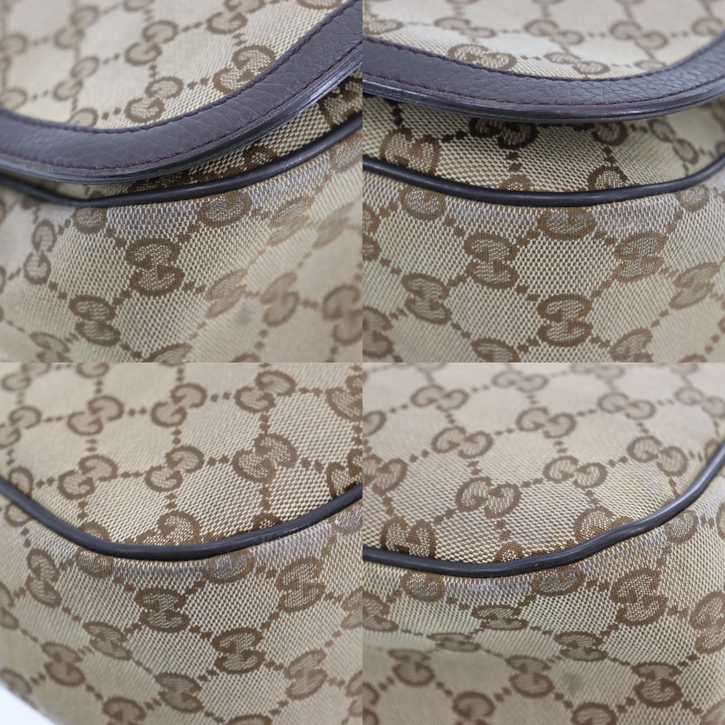 GUCCI Original GG Canvas Crossbody Shoulder Bag Brown #CP347