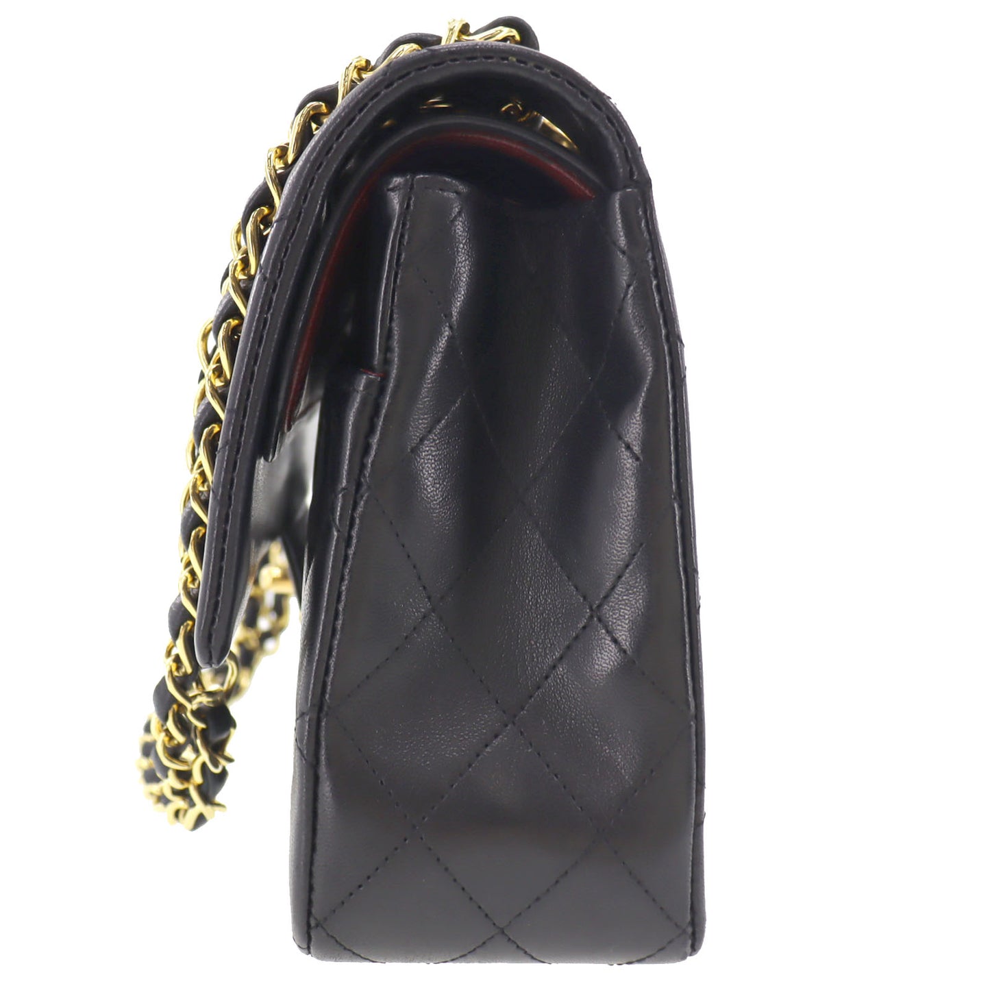 CHANEL Matelasse 25 Chain Shoulder Bag Black Leather #BK517