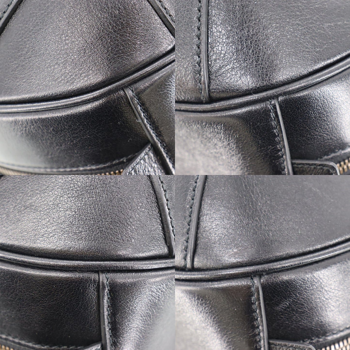 GUCCI Basket Ball Shape Handbag Black Leather #AH692