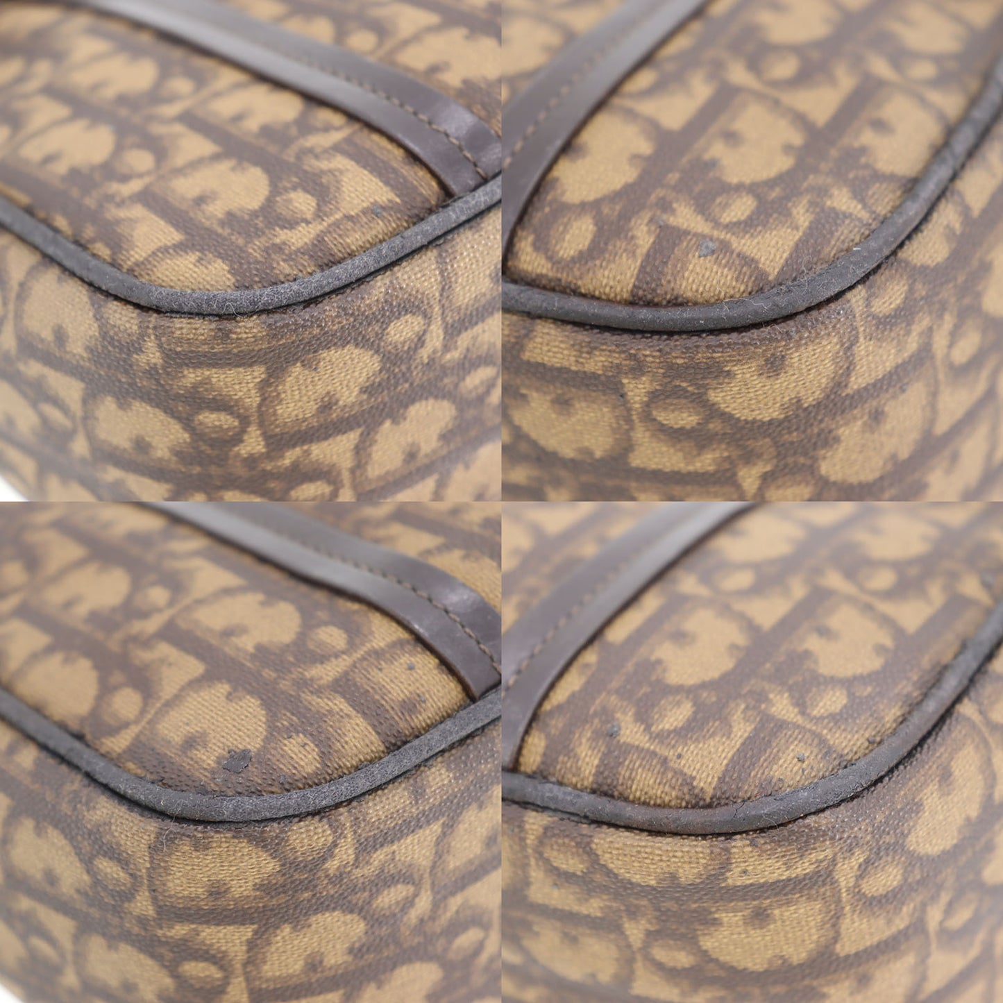 Christian Dior Trotter Handbag Brown PVC #CT20