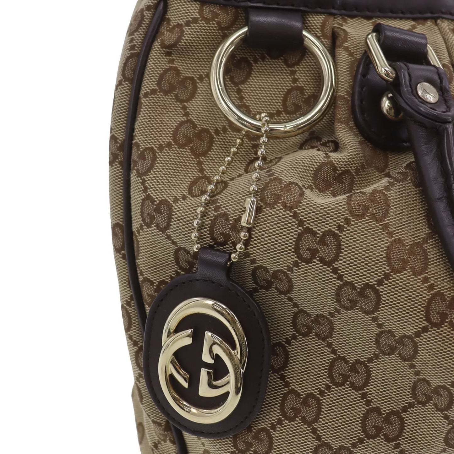 GUCCI Sukey GG Canvas Handbag Tote Brown #CT722
