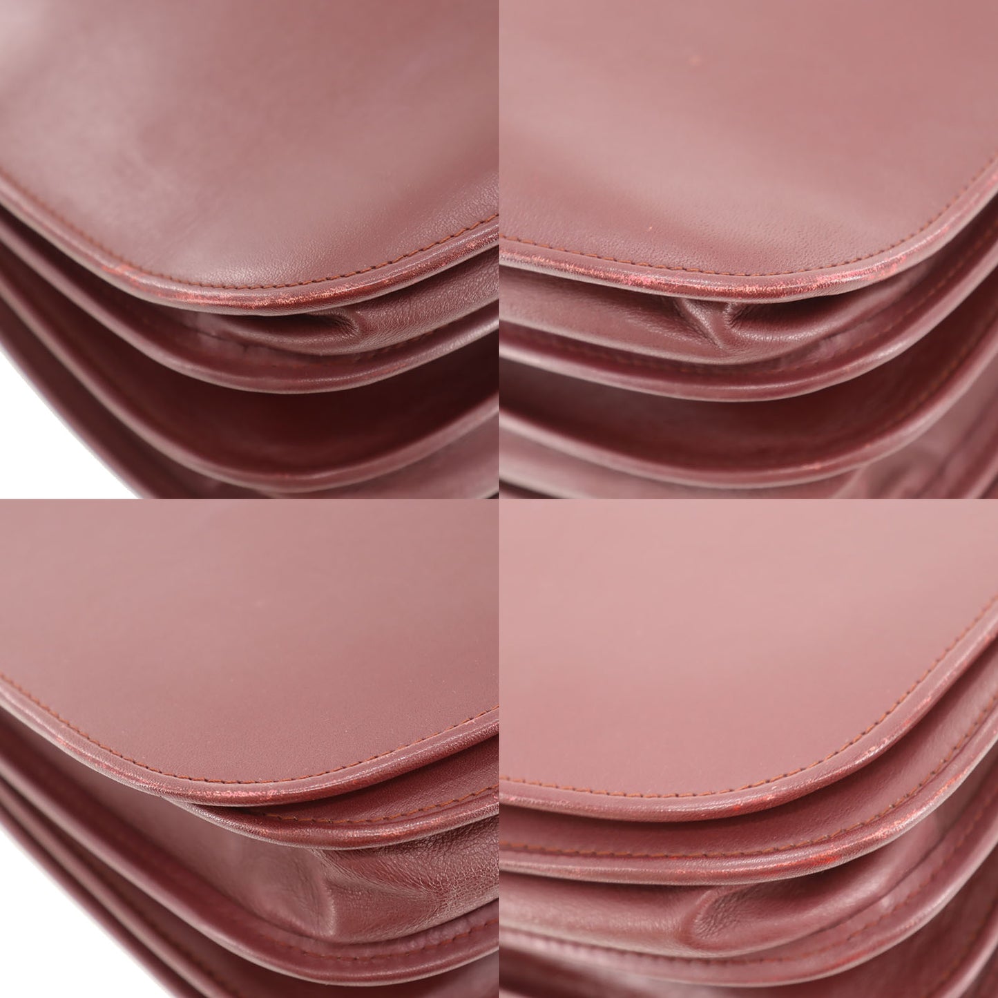Cartier Must Line Crossbody Shoulder Bag Bordeaux Leather #AH78