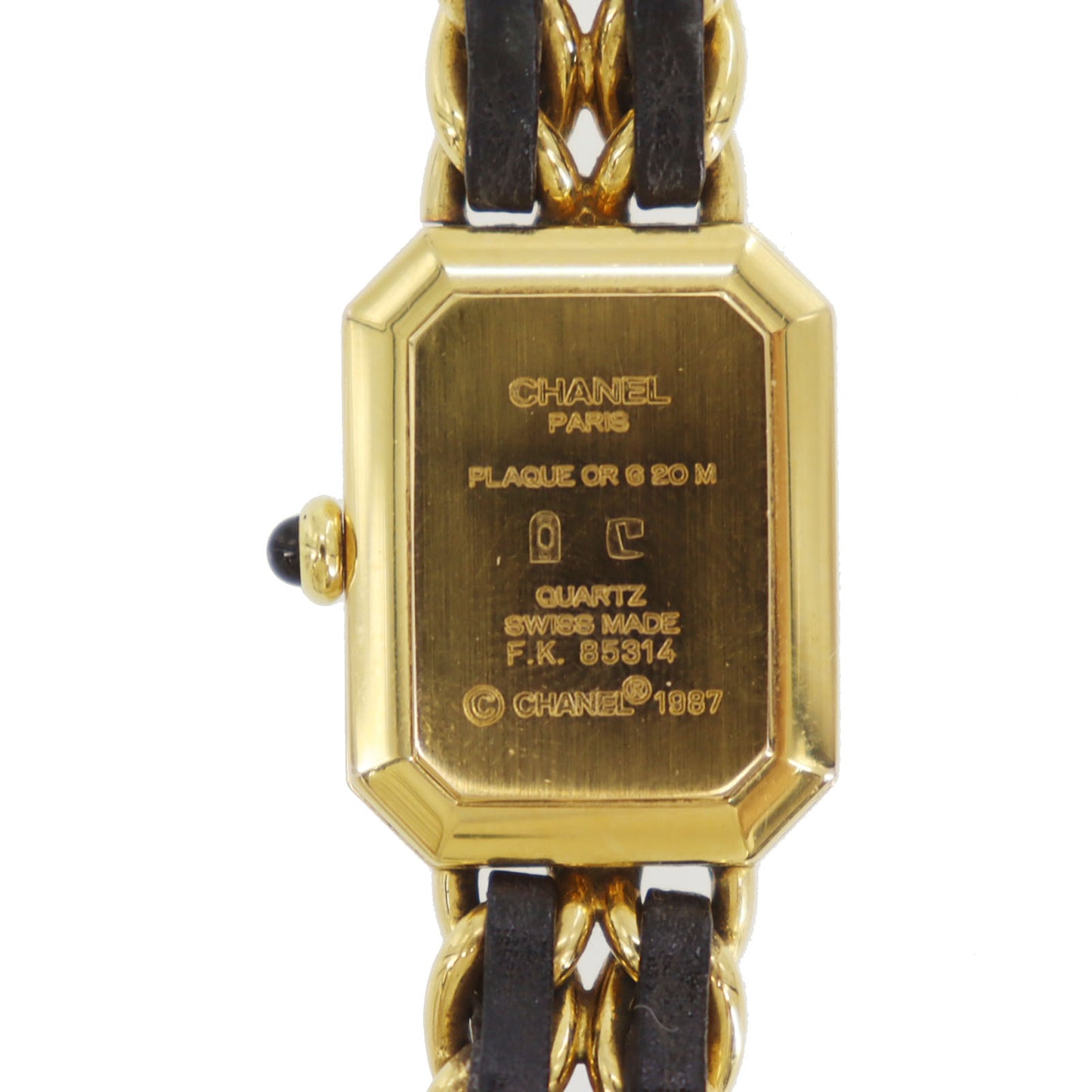 CHANEL Premiere Discontinued Wristwatches L Gold Black Quartz #CW937