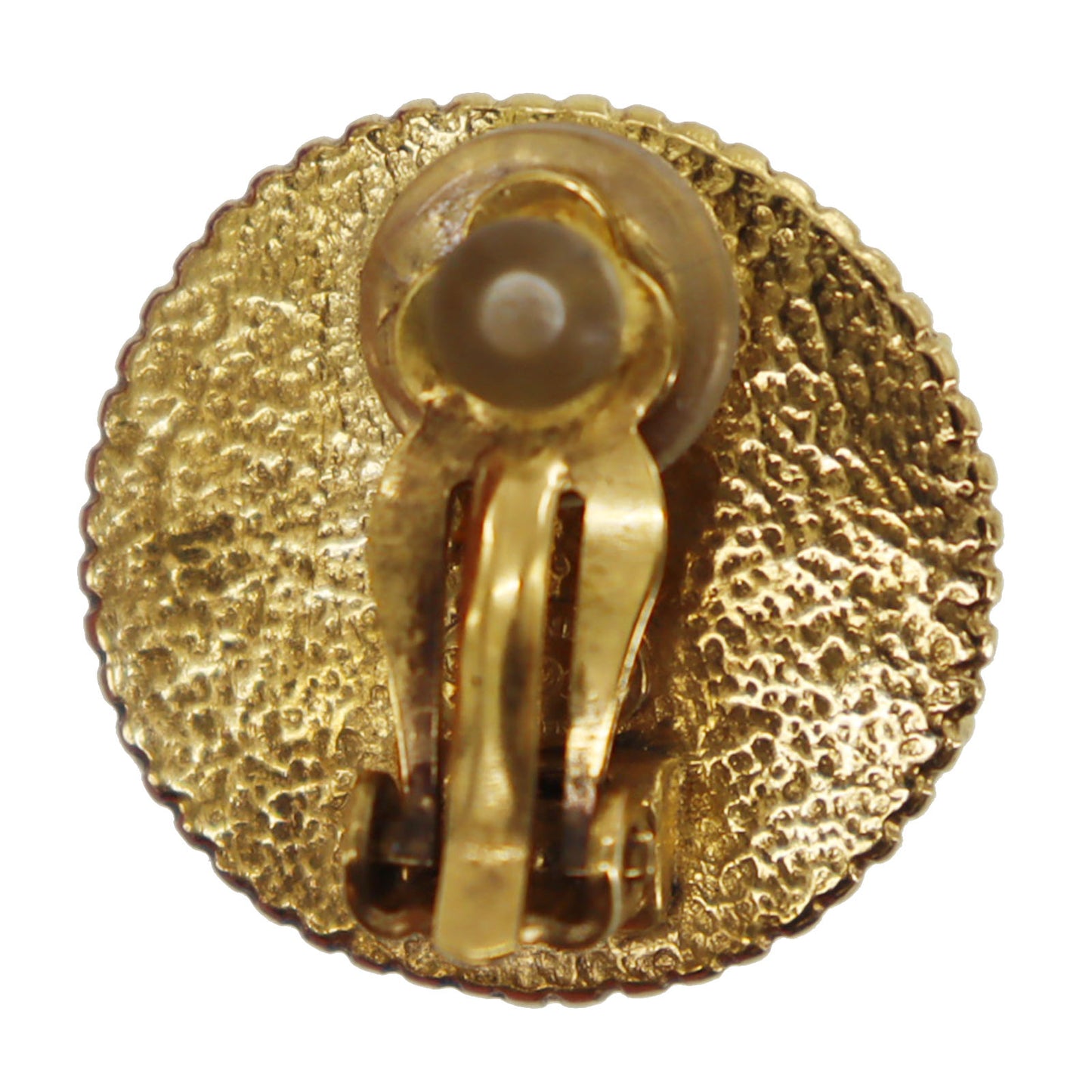 CHANEL CC Logos Circle Earrings 97 A Clip-On Gold #BR366