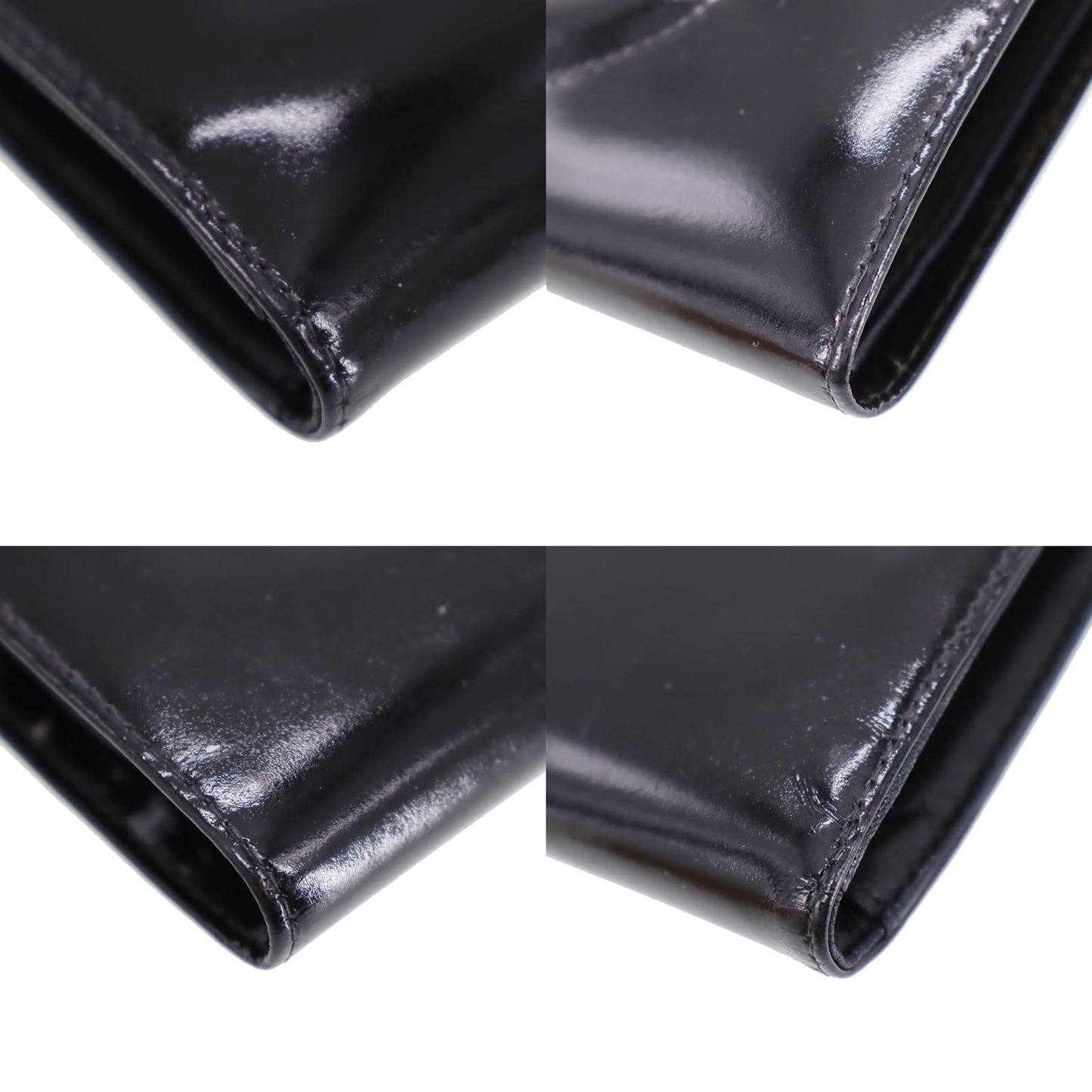 CHANEL CC Logos Long Wallet Black Leather #CJ147