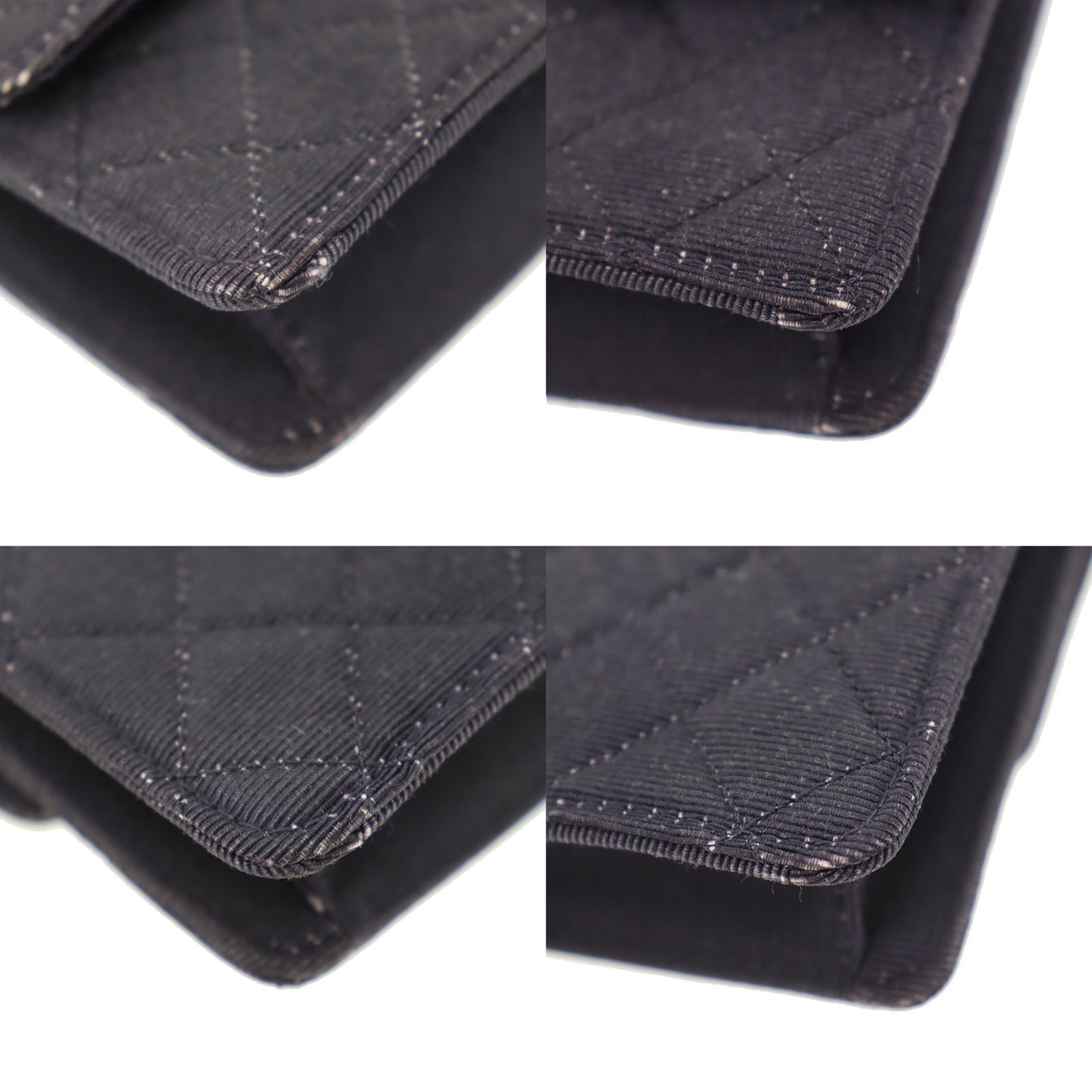 CHANEL Mini Matelasse Used Shoulder Bag Black Canvas Vintage #CN499