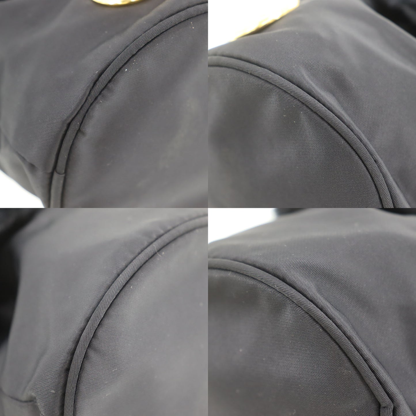 CELINE Drawstring Pouch Black Nylon Far #AG802