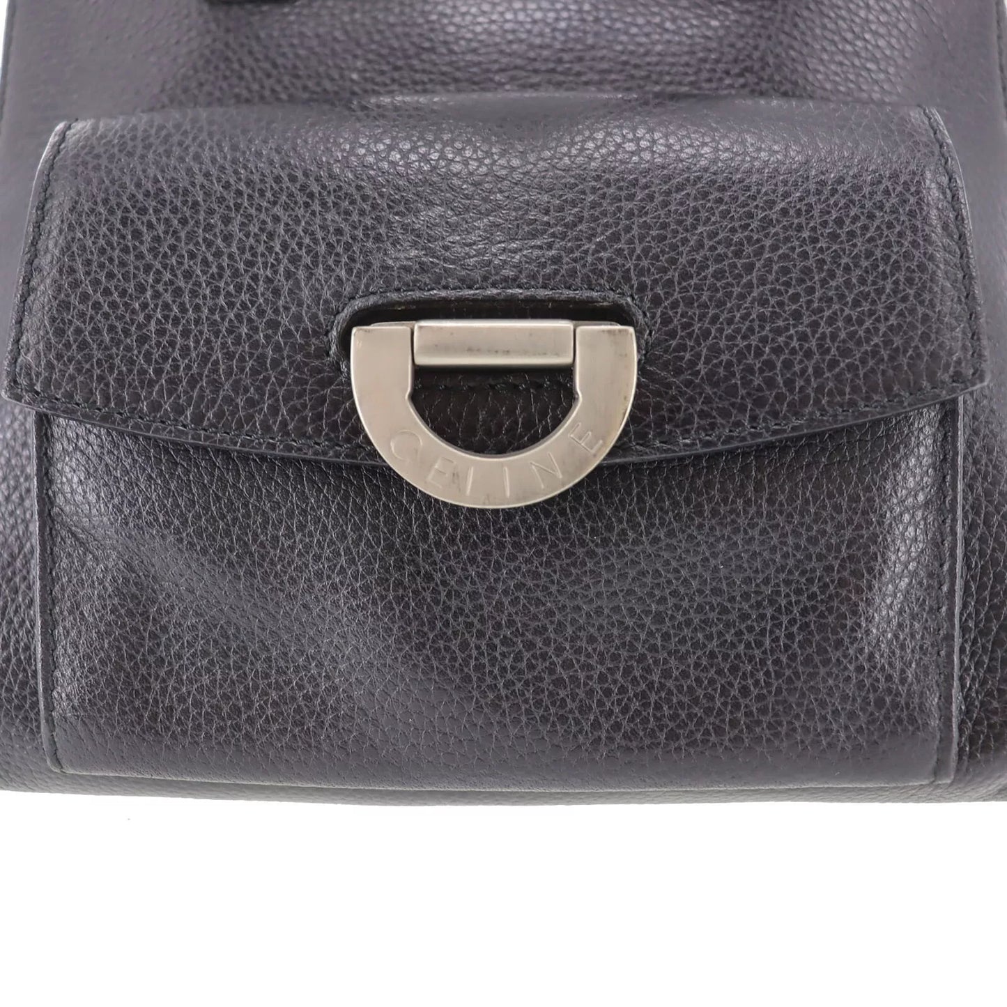 CELINE Handbag Leather Black #AH230