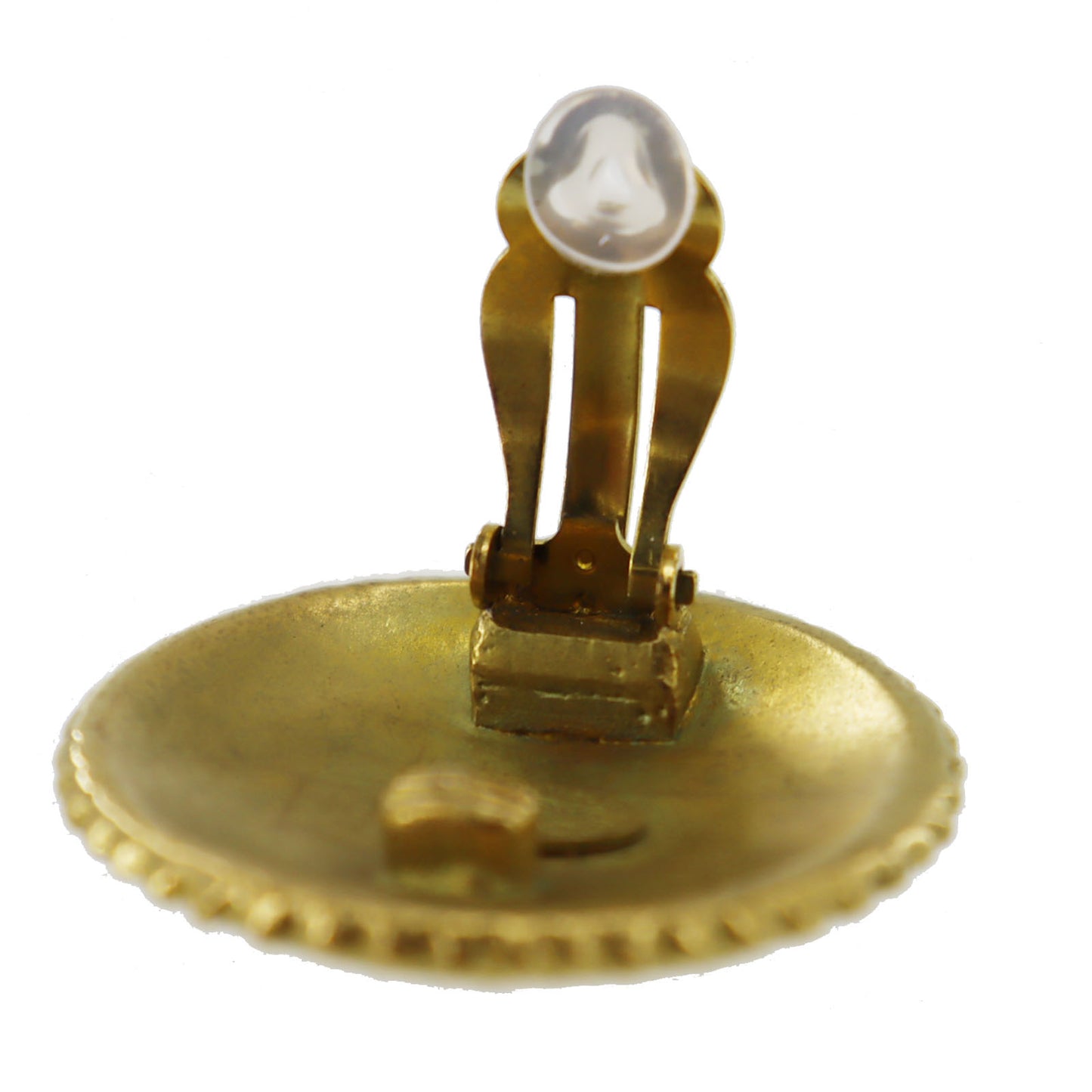 CHANEL COCO Earrings Gold Clip-On Circle 95P #AG998
