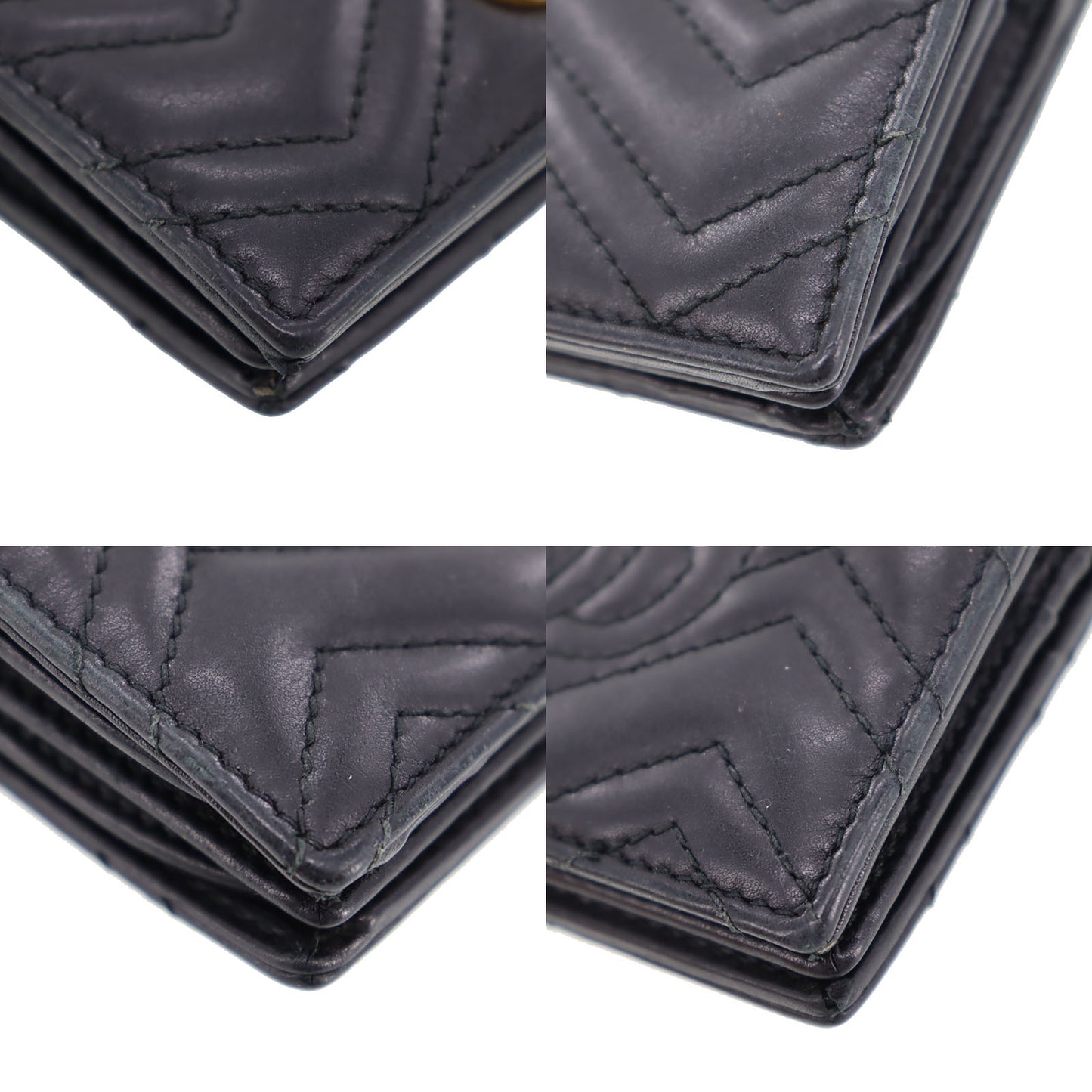 GUCCI GG Marmont Wallet Black Leather #BU945