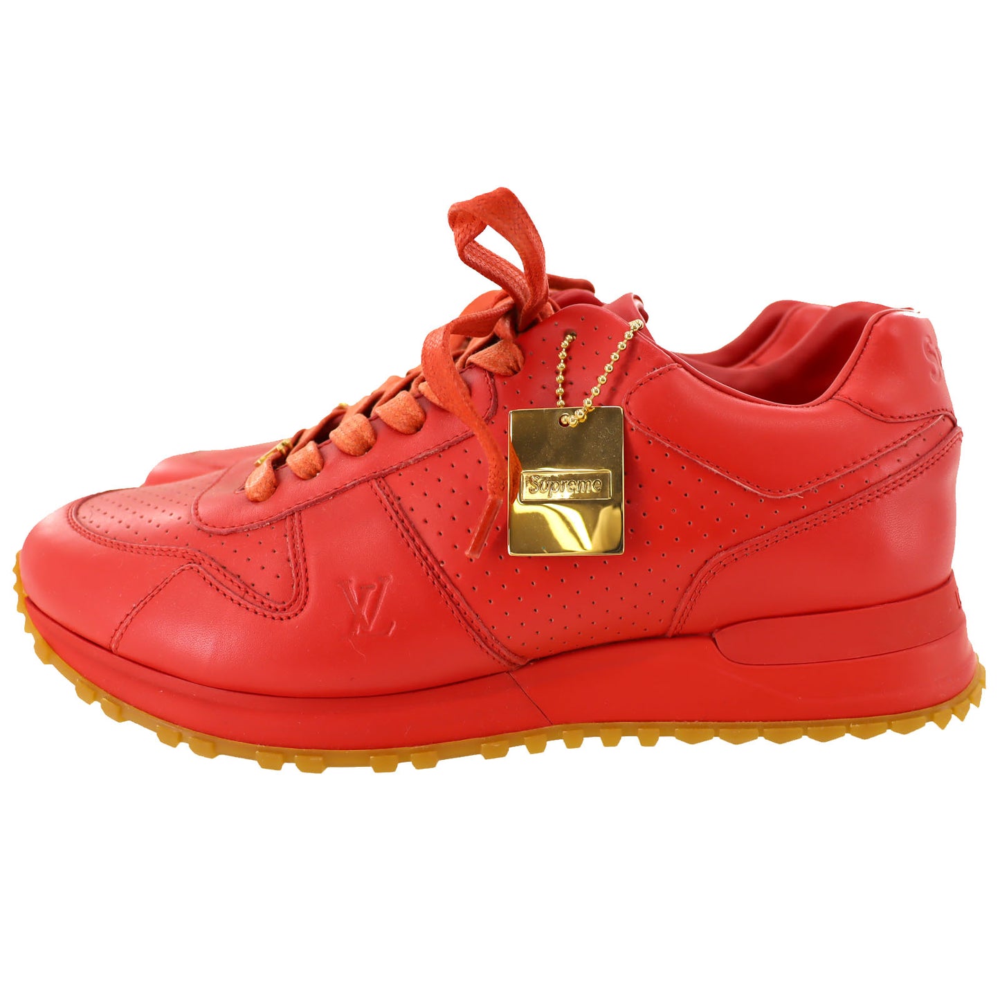 Louis Vuitton x Supreme LV New Run Away Lace Up Sneaker Red Leather #AH556