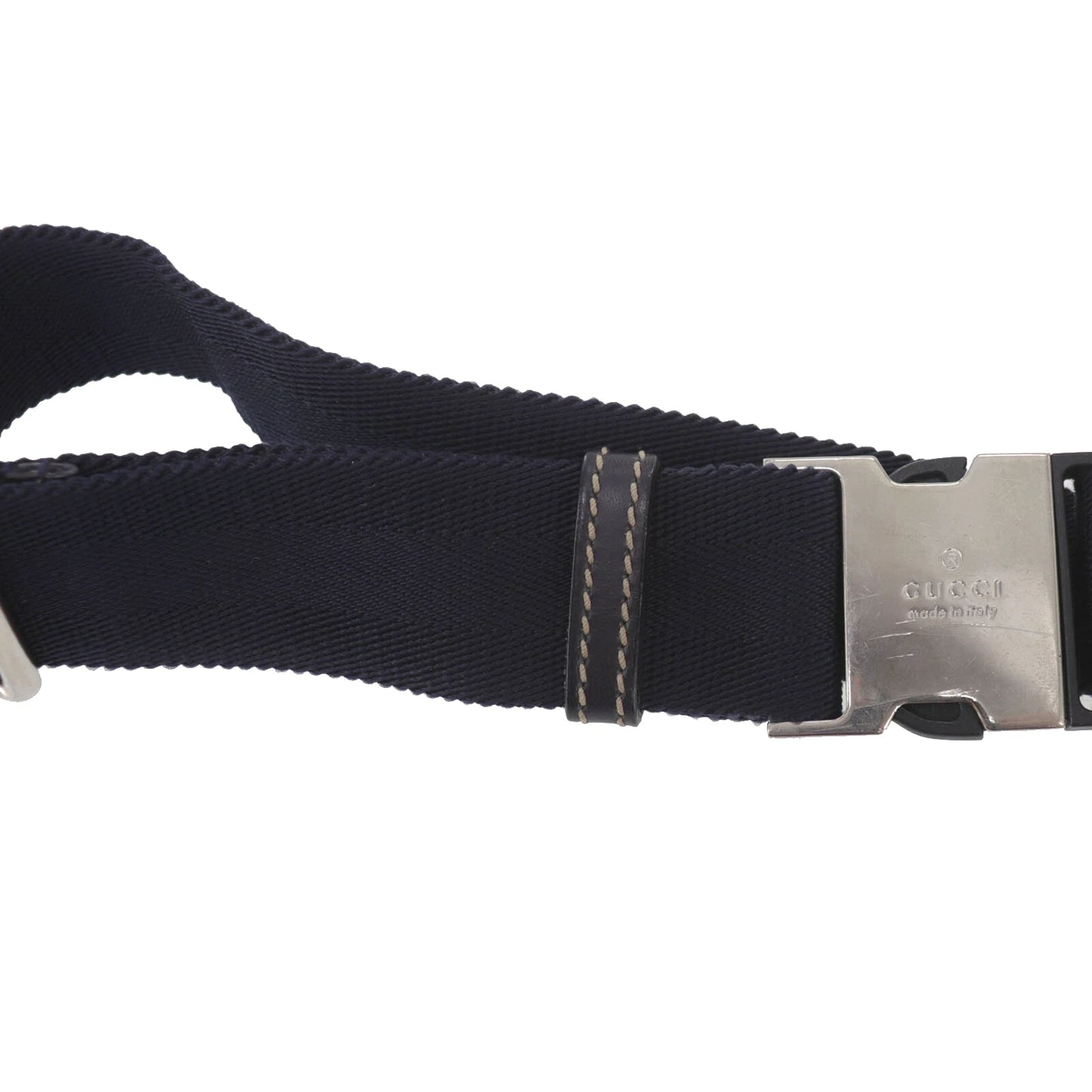 GUCCI GG Plus Crossbody Bag Navy PVC Leather #EF162