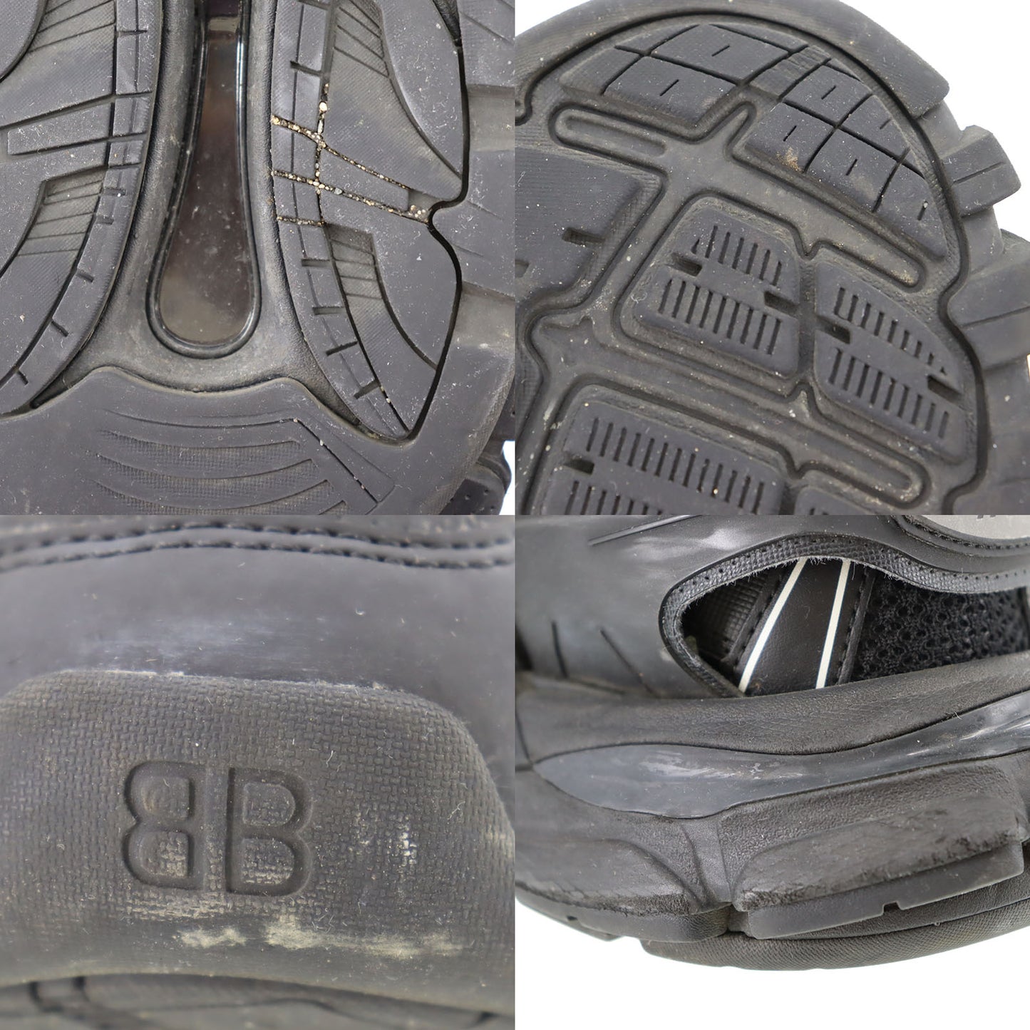 BALENCIAGA New Shoes Lace Up Sneakers Triple S Black Clear US10 #R771