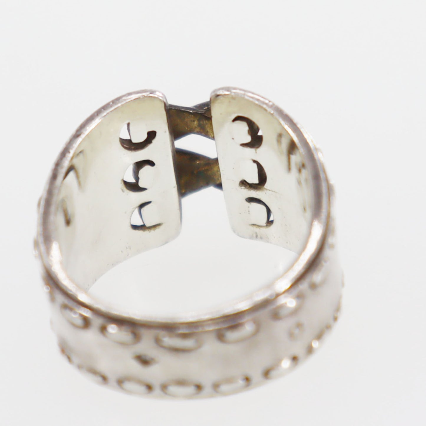 HERMES Lace up Finger Ring Silver 925 #CN466