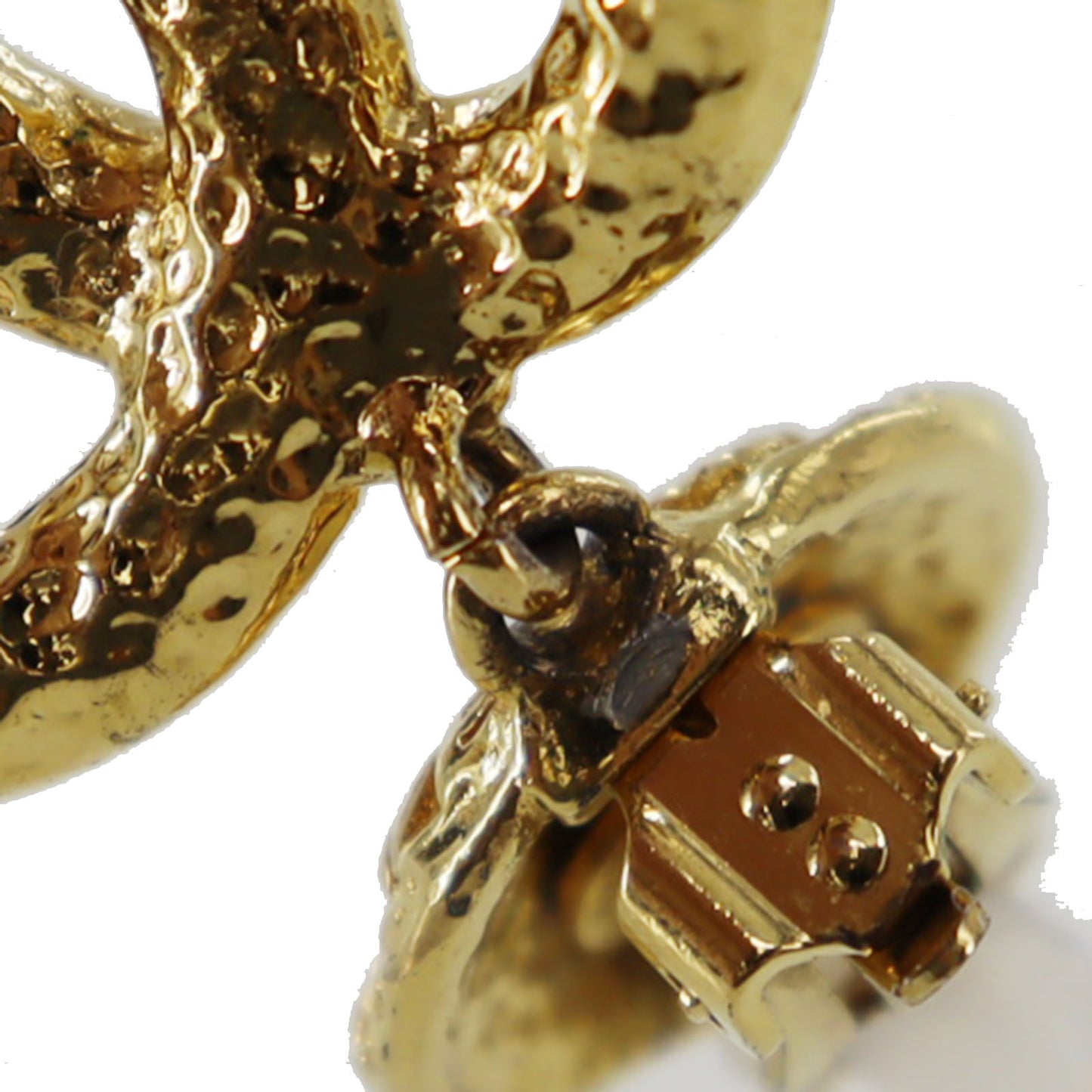 CHANEL CC Logos Circle Earrings Gold Clip-On 95A #AG999