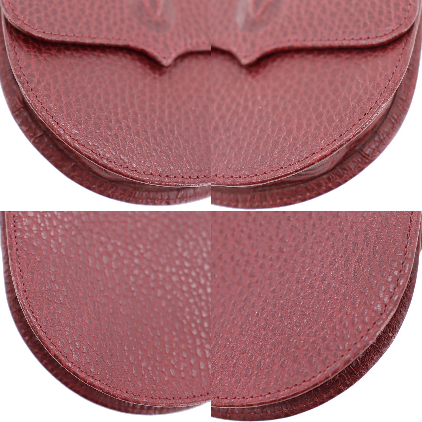 Cartier Logos Must Line Coin Case Bordeaux Leather #AH125