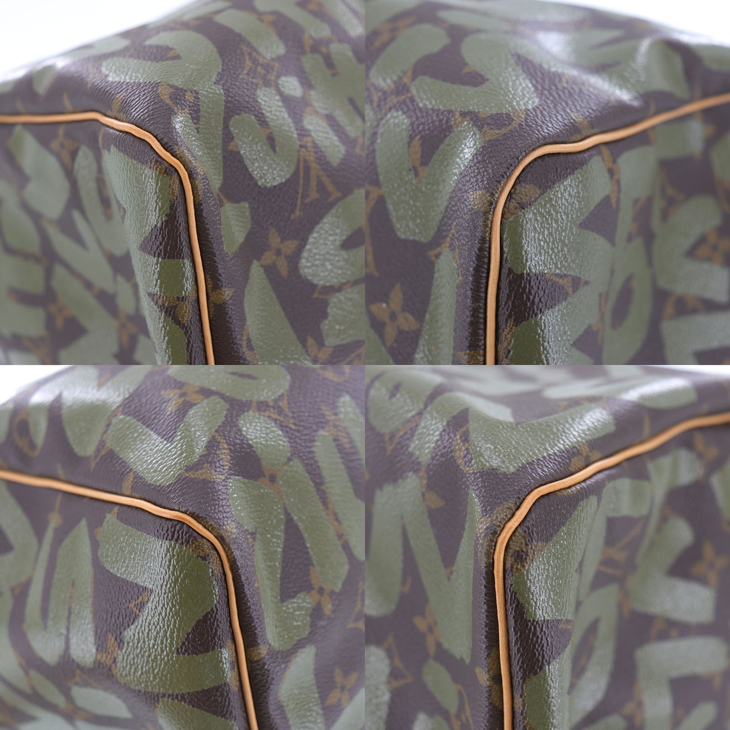 Louis Vuitton LV M92196 Graffiti Boston Bag Keepall 50 Khak #EH232