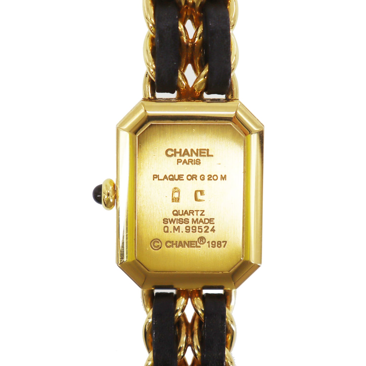 CHANEL Premiere Discontinued Wristwatches L Gold Black Quartz Swiss #CK713
