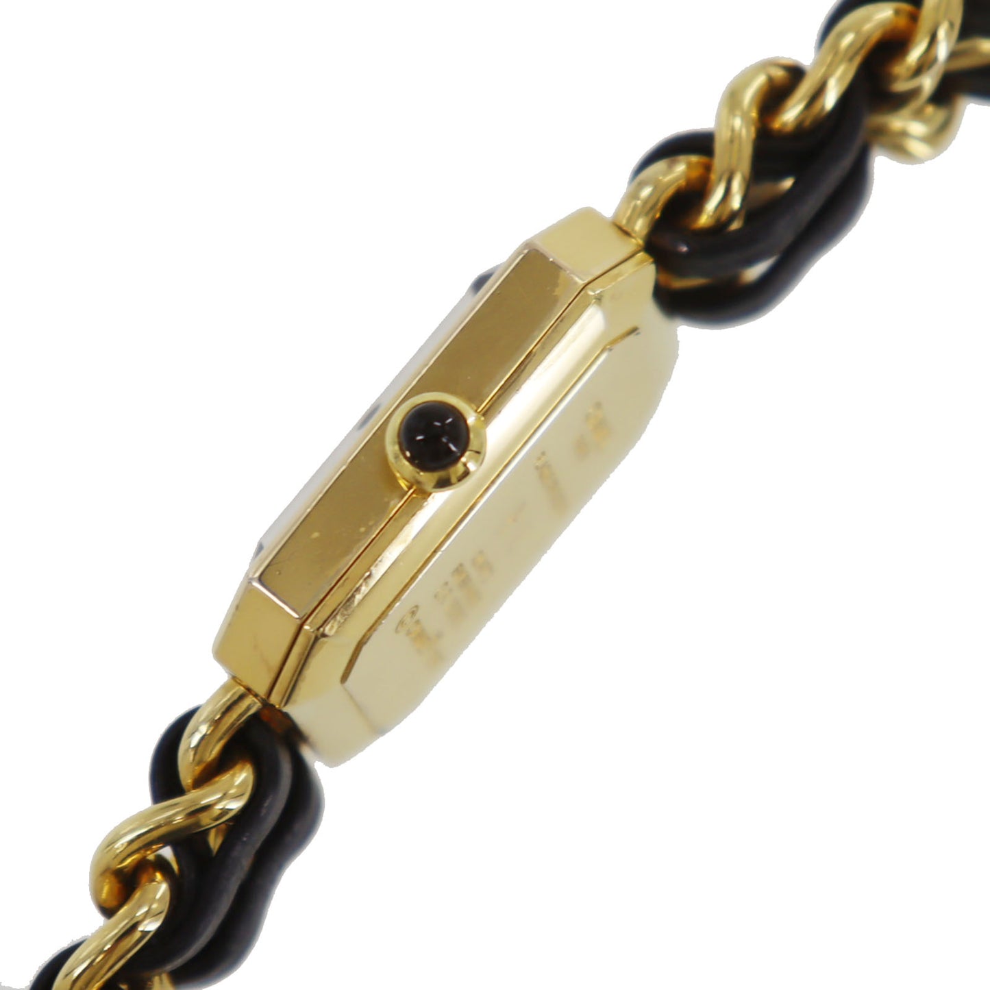 CHANEL Premiere Discontinued Wristwatches M Gold Black Quartz Swiss #CO496 S