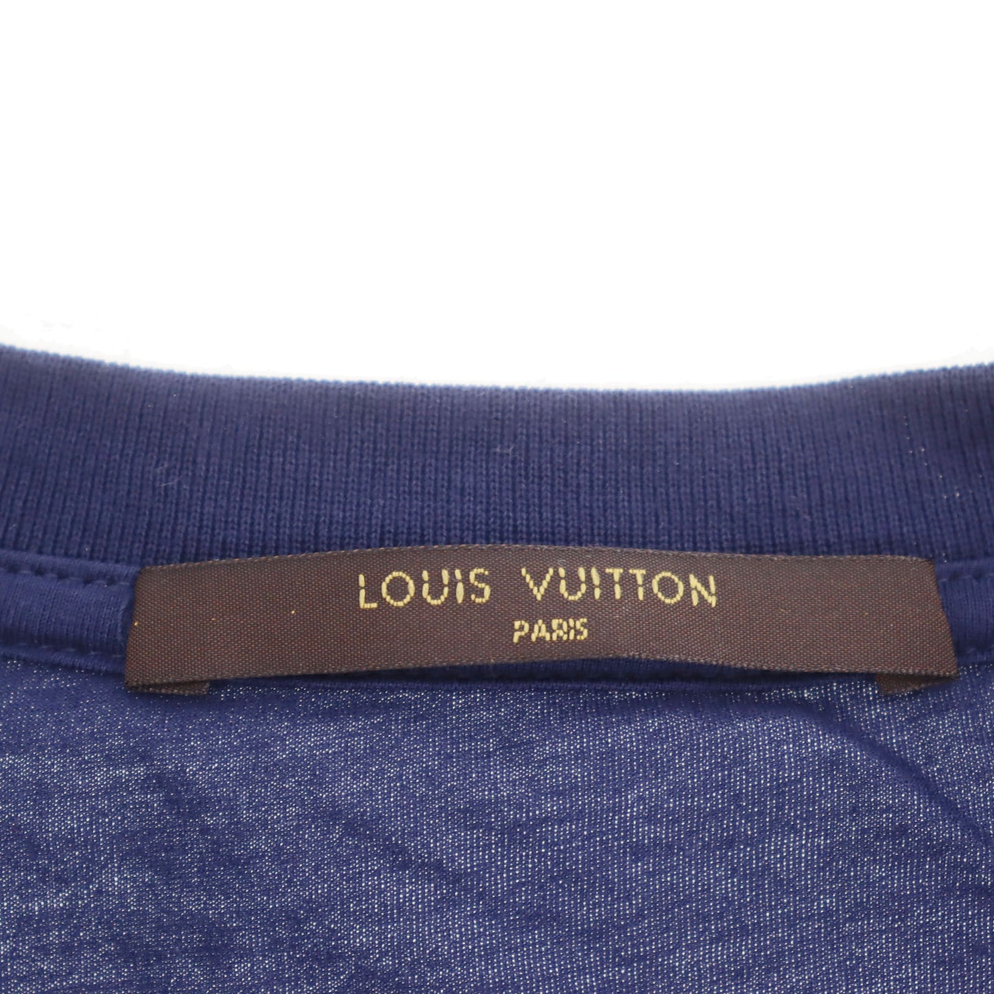 LOUIS VUITTON LV Short Sleeve T-shirt Cotton Navy Size L #AG316