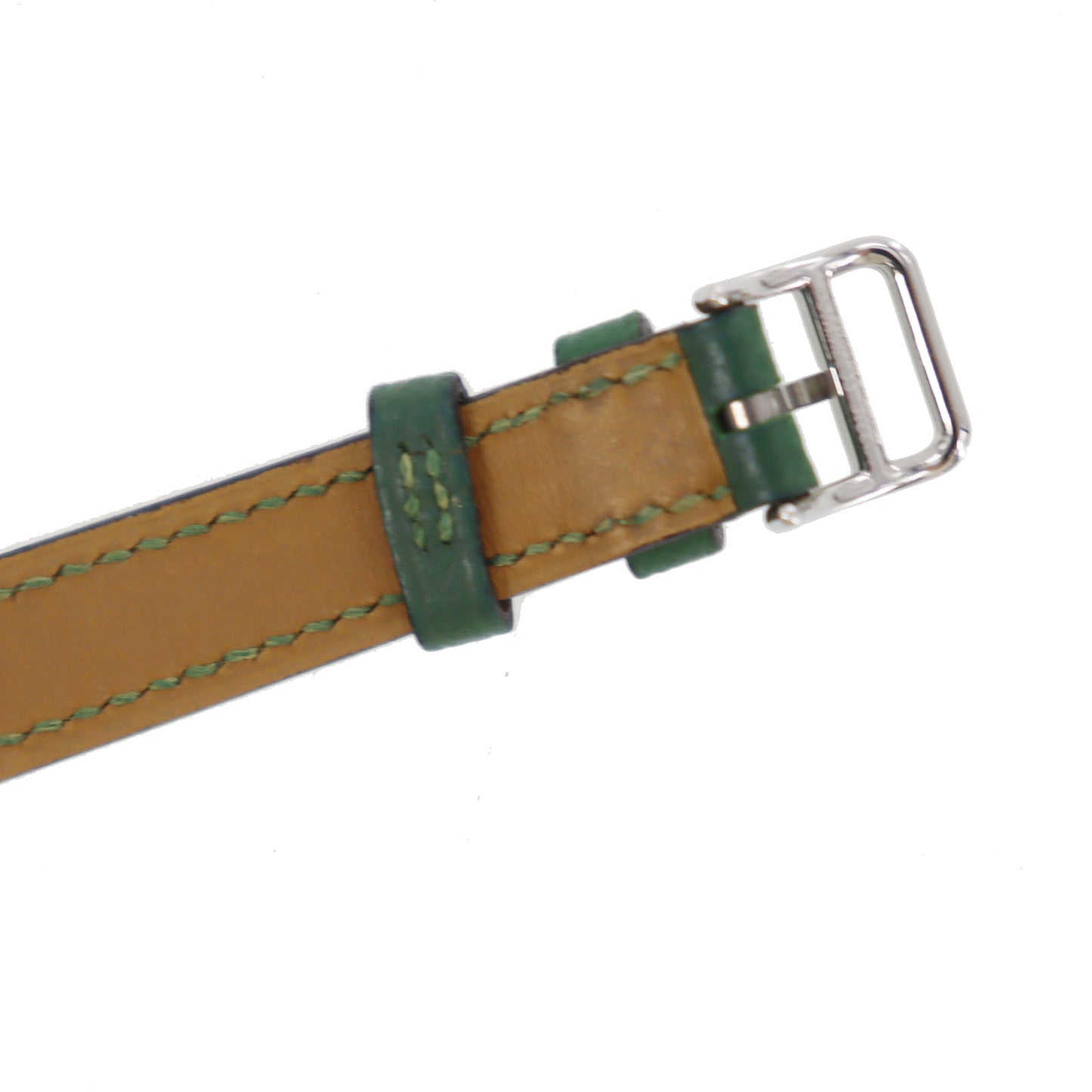 HERMES Ladies Watch Serie Green Silver 276071 #CX794