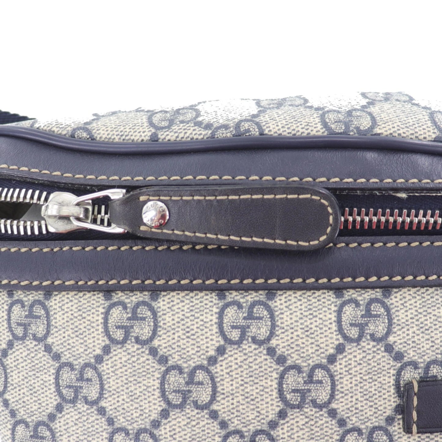 GUCCI GG Plus Crossbody Bag Navy PVC Leather #EF162