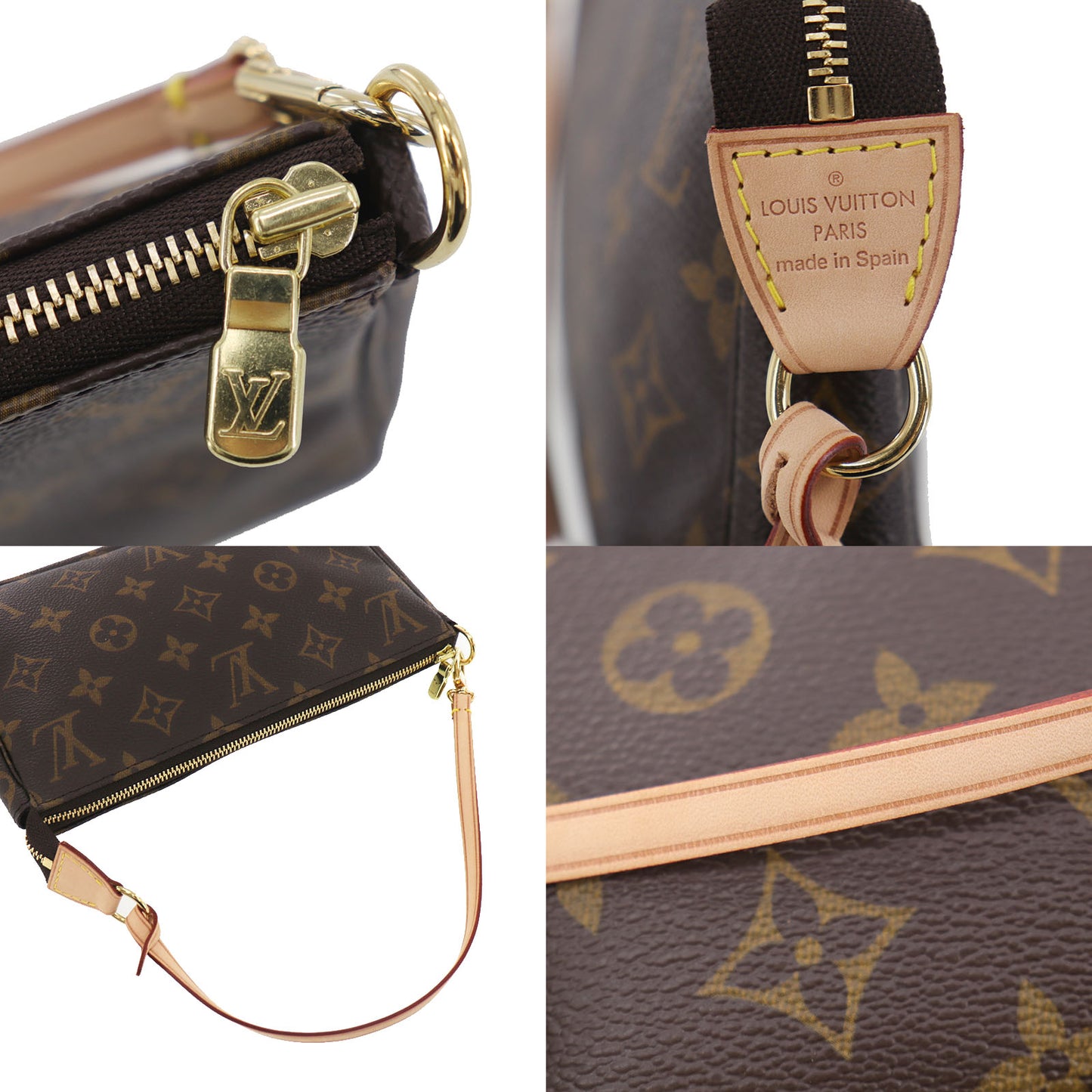 LOUIS VUITTON LV Pochette Accessories Monogram Pouch Handbag M51980 #ED878