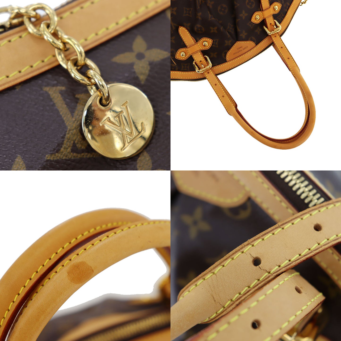 LOUIS VUITTON LV Tivoli GM Handbag Monogram Brown M40144 #AH624