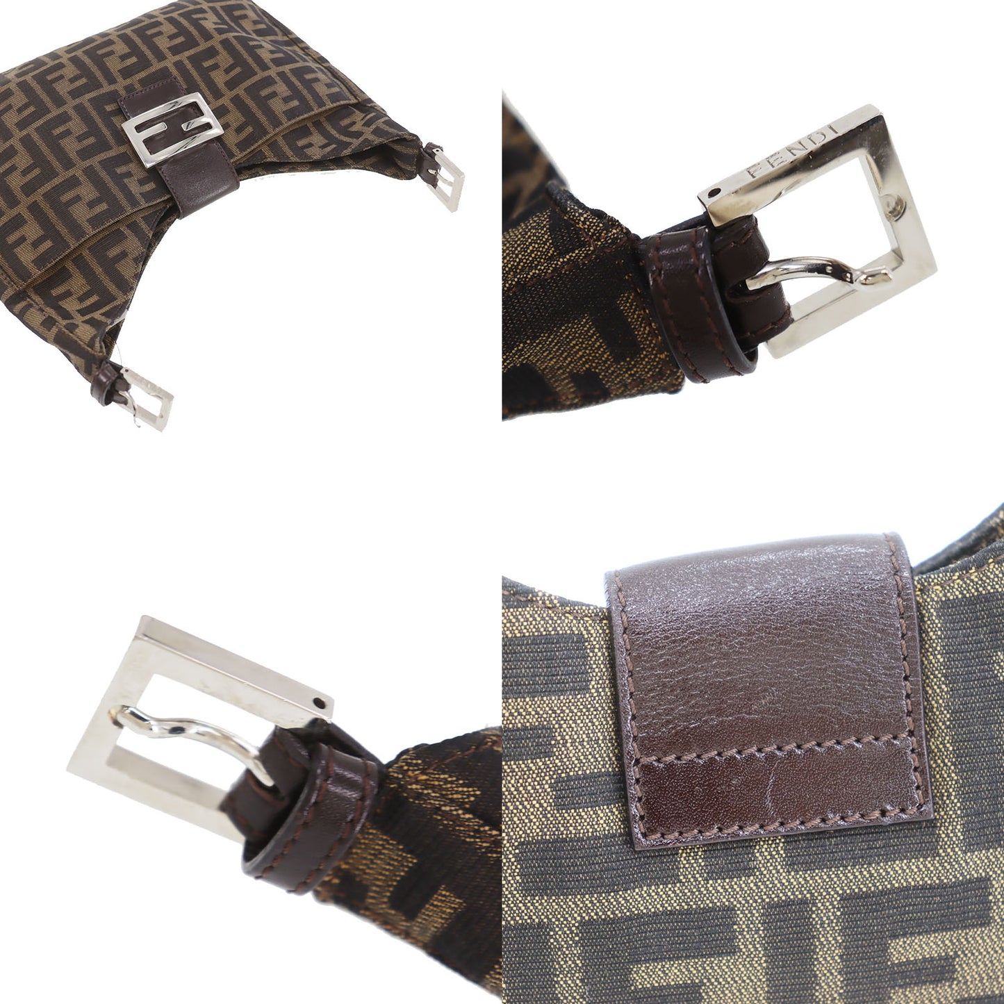 FENDI Zucca Mamma Bucket Shoulder Bag Brown #CU241