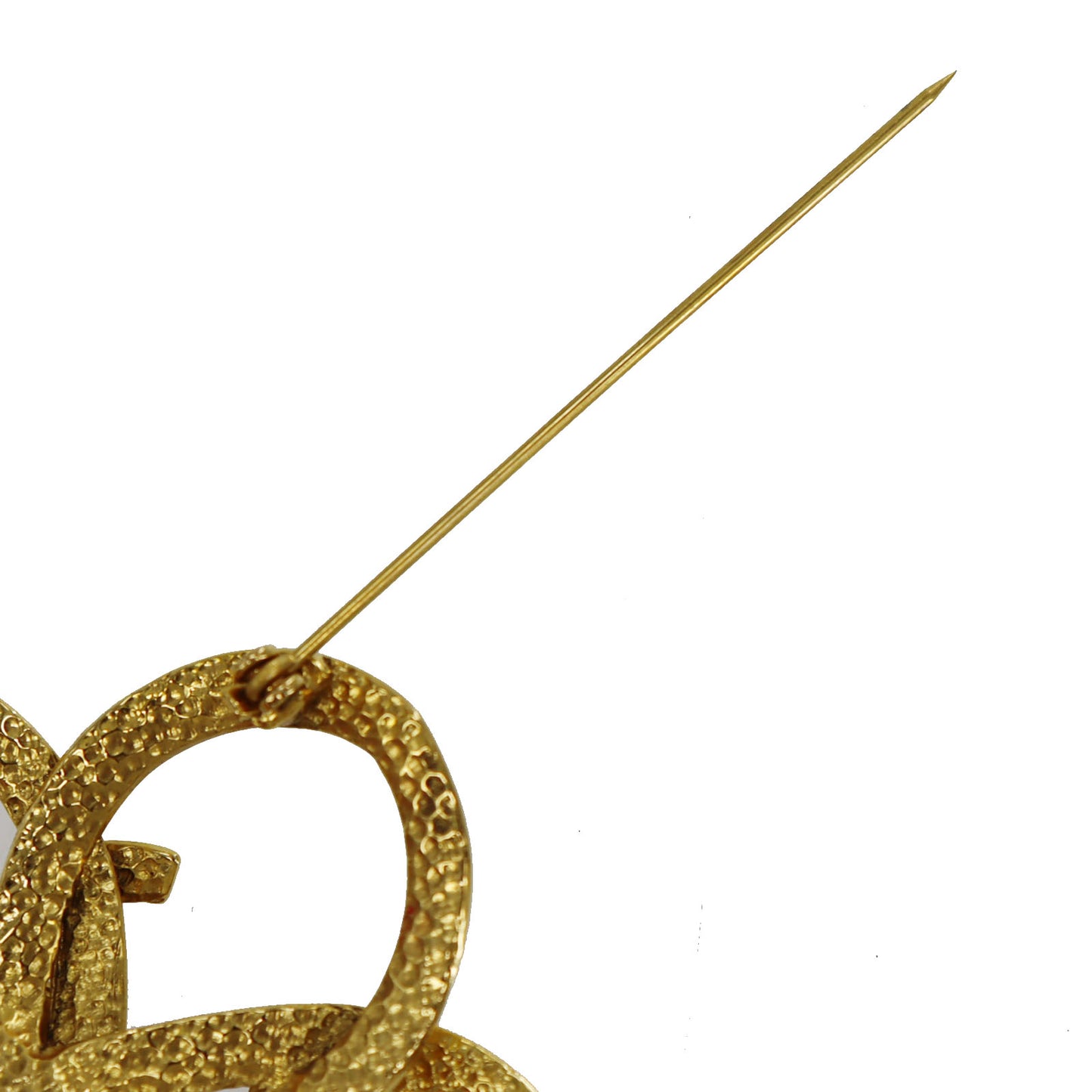 CHANEL CC Flower Pin Brooch Gold Plated 96P #CD808