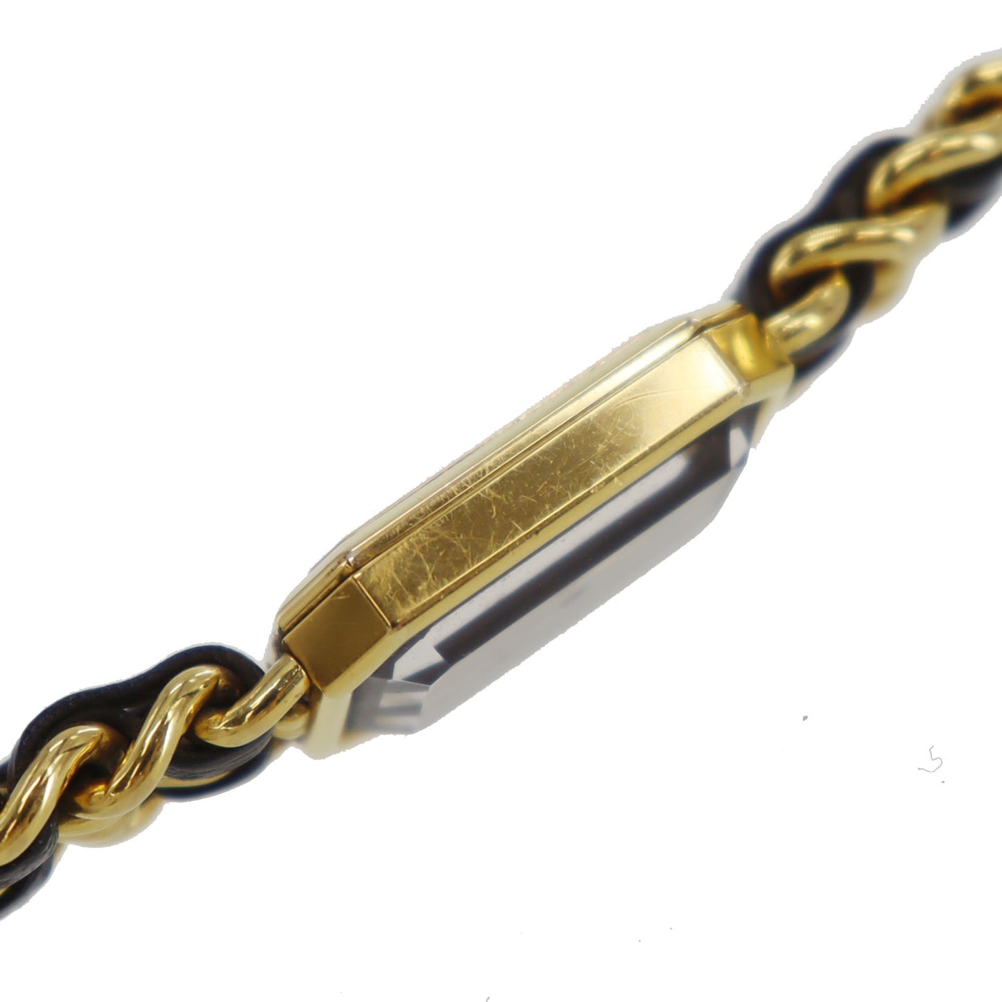 CHANEL Premiere Discontinued Wristwatches L Gold Black Quartz #CW937