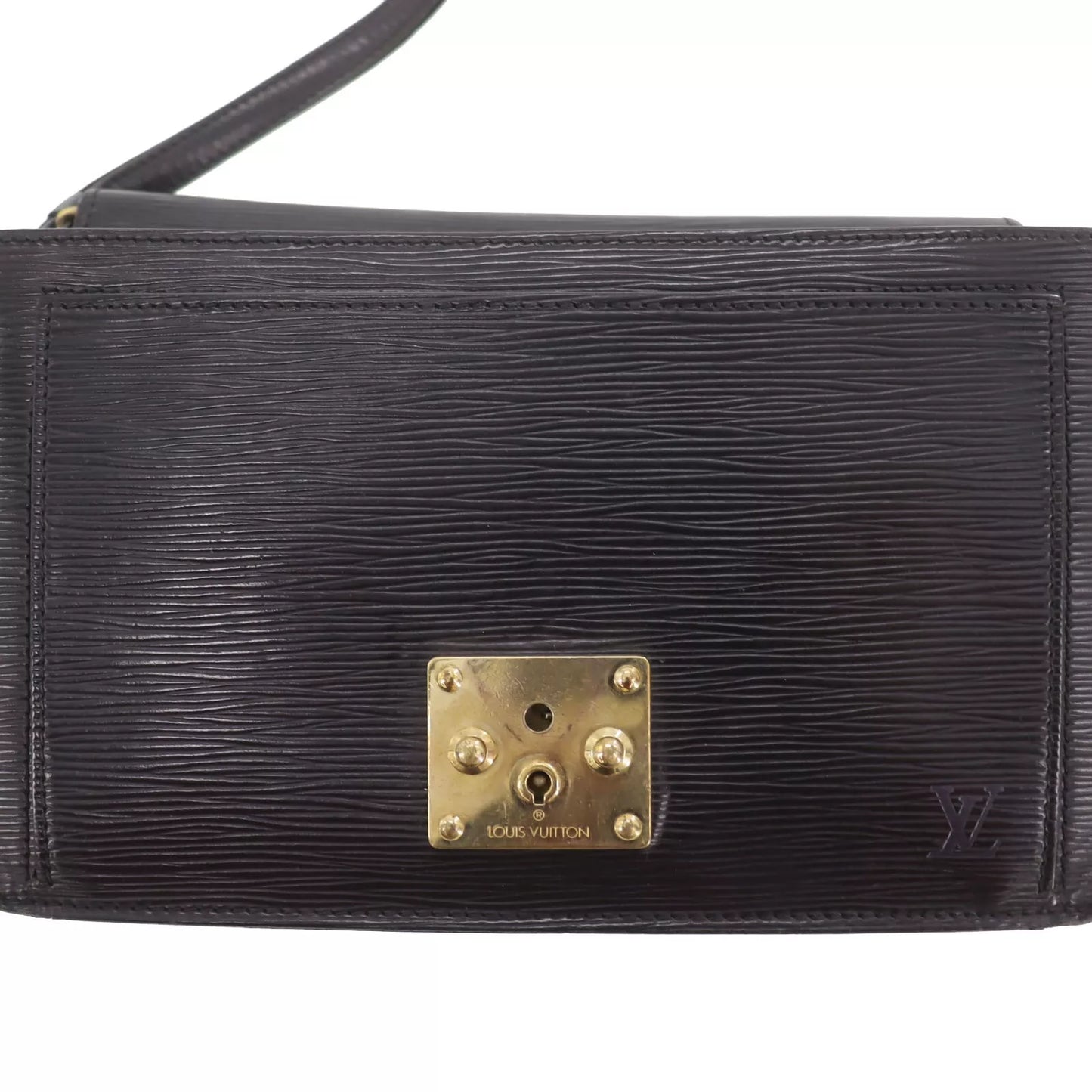 Louis Vuitton LV Pochette Serie Dragonne Clutch Black Epi M52612 #EA29