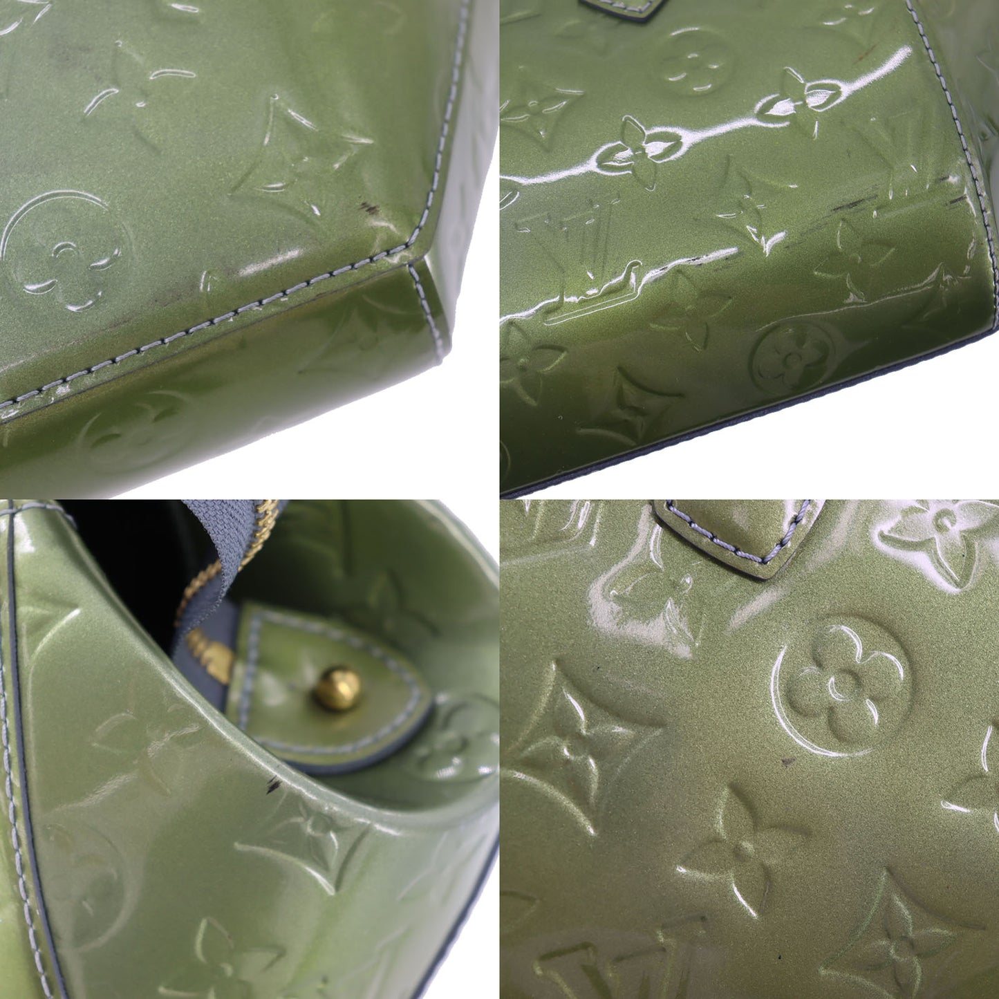 Louis Vuitton LV Sherwood PM Handbag Monogram Vernis Green M91560 #CO86