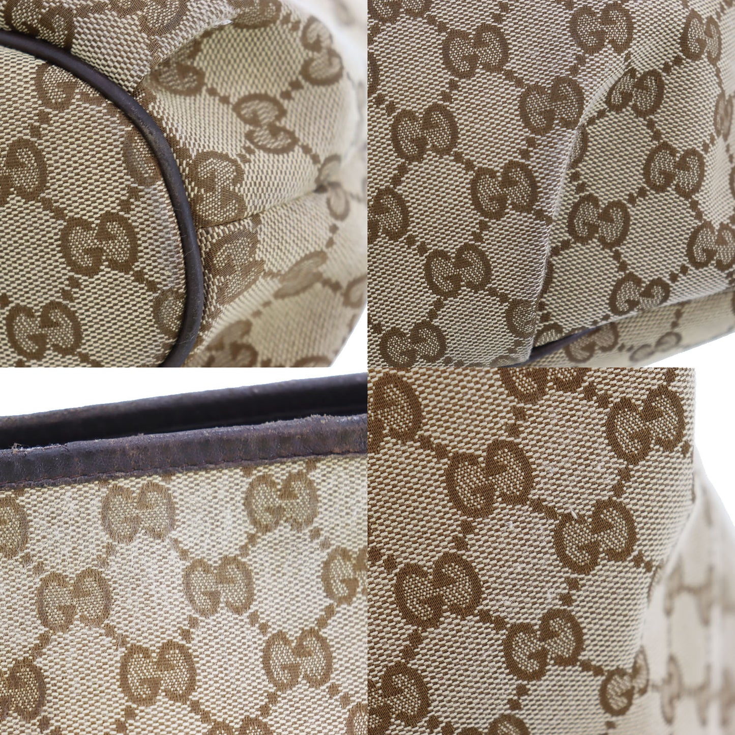 GUCCI Original GG Canvas Crossbody Shoulder Bag Brown #CS801