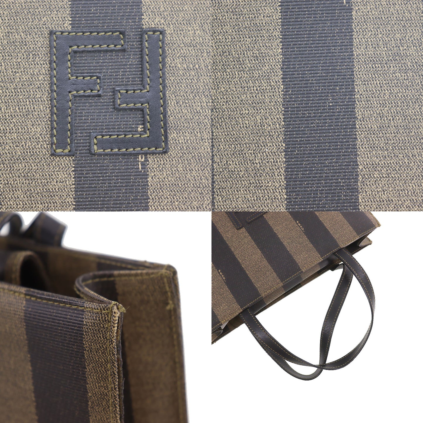 FENDI Pequin 2way Handbag Backpack Brown Black PVC #AH638