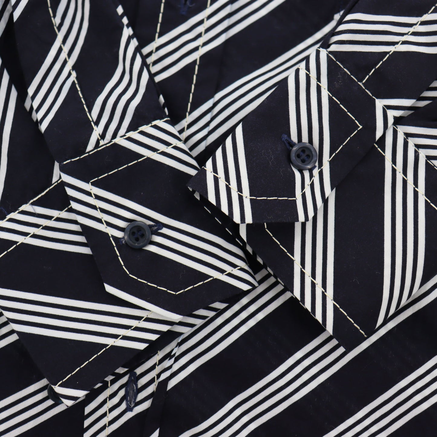 PRADA Logos Tops Shirt Light Navy White 100% Cotton Size 42 #AG994